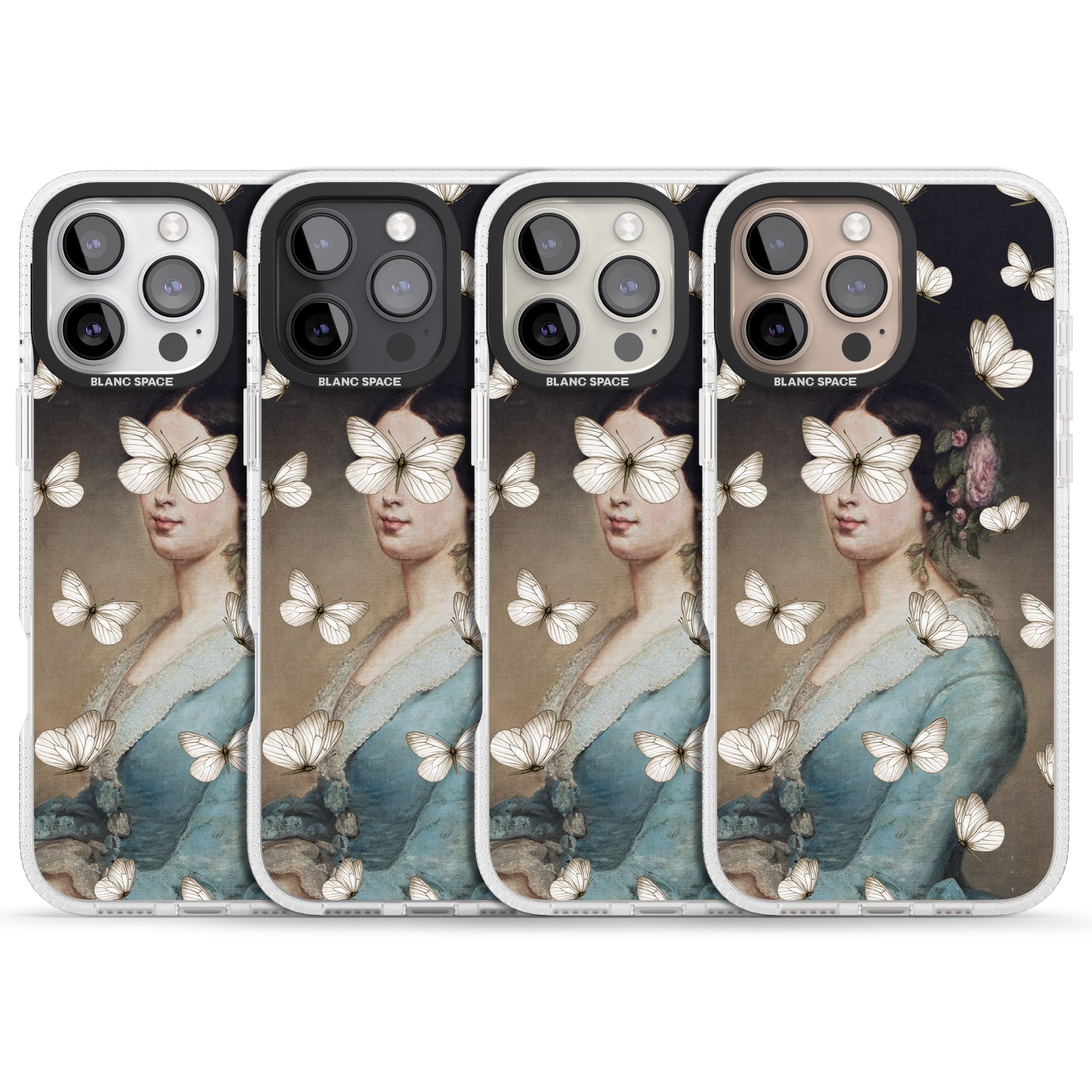 BUTTERFLY BEAUTY iPhone 16 Pro Max / 16 Pro Clear Case Impact Air - Blanc Space