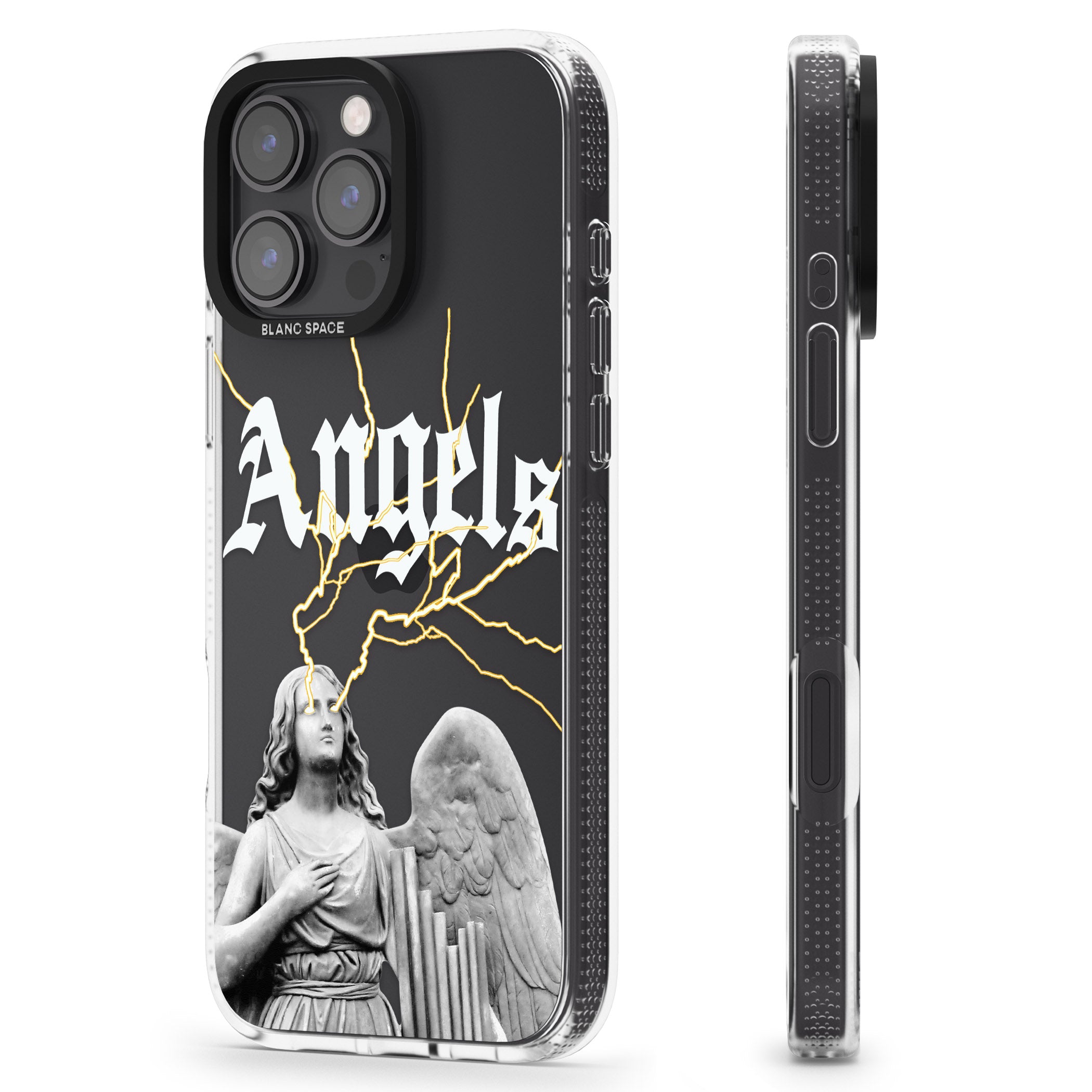 ANGELS iPhone 16 Pro Max / 16 Pro Clear Case Impact Air - Blanc Space