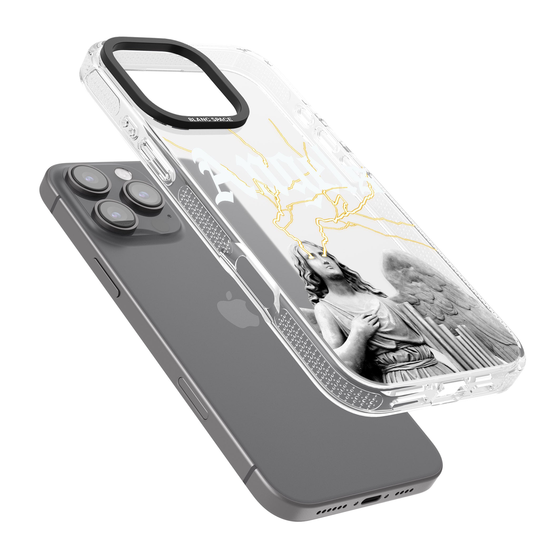 ANGELS iPhone 16 Pro Max / 16 Pro Clear Case Impact Air - Blanc Space
