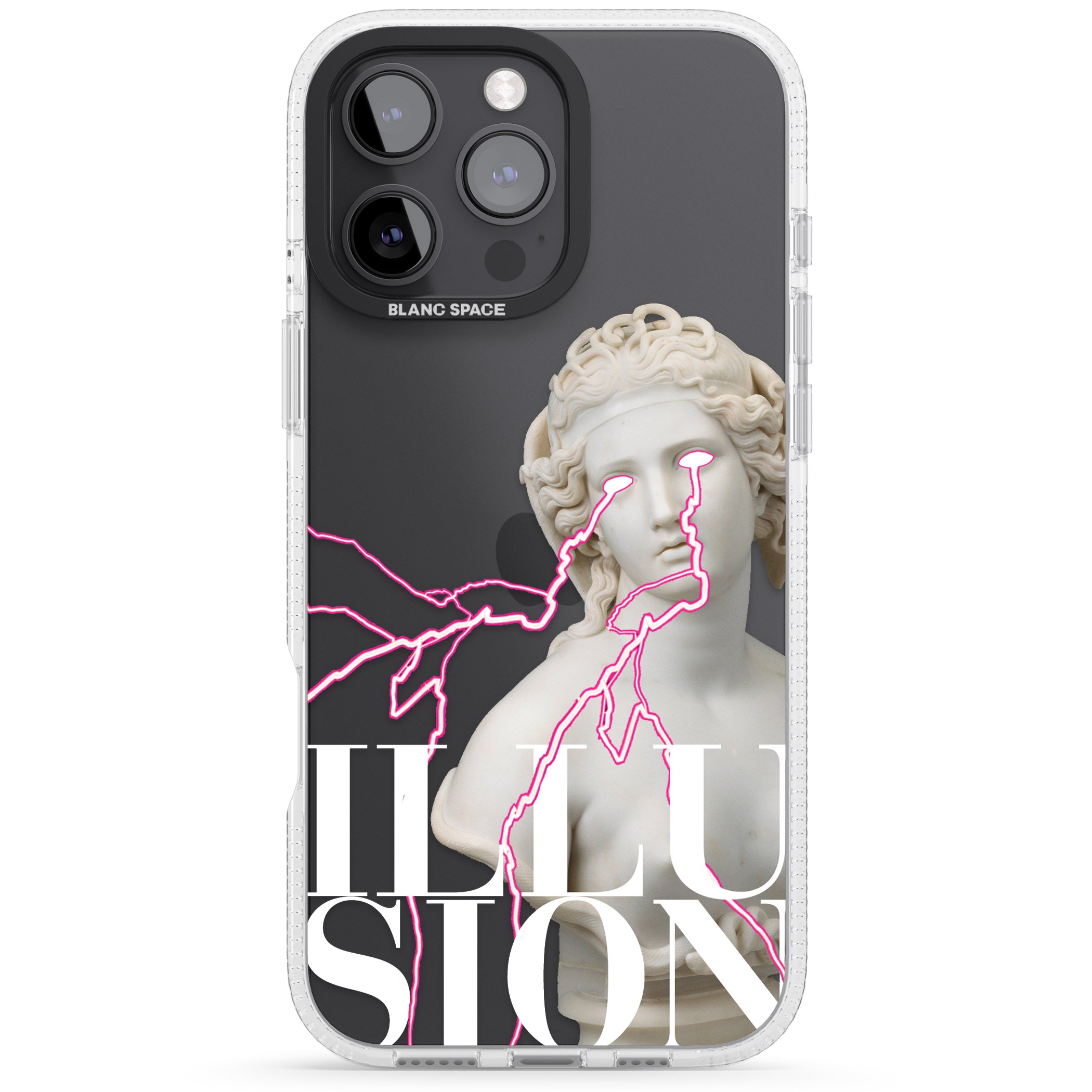 ILLUSION iPhone 16 Pro Max / 16 Pro Clear Case Impact Air - Blanc Space