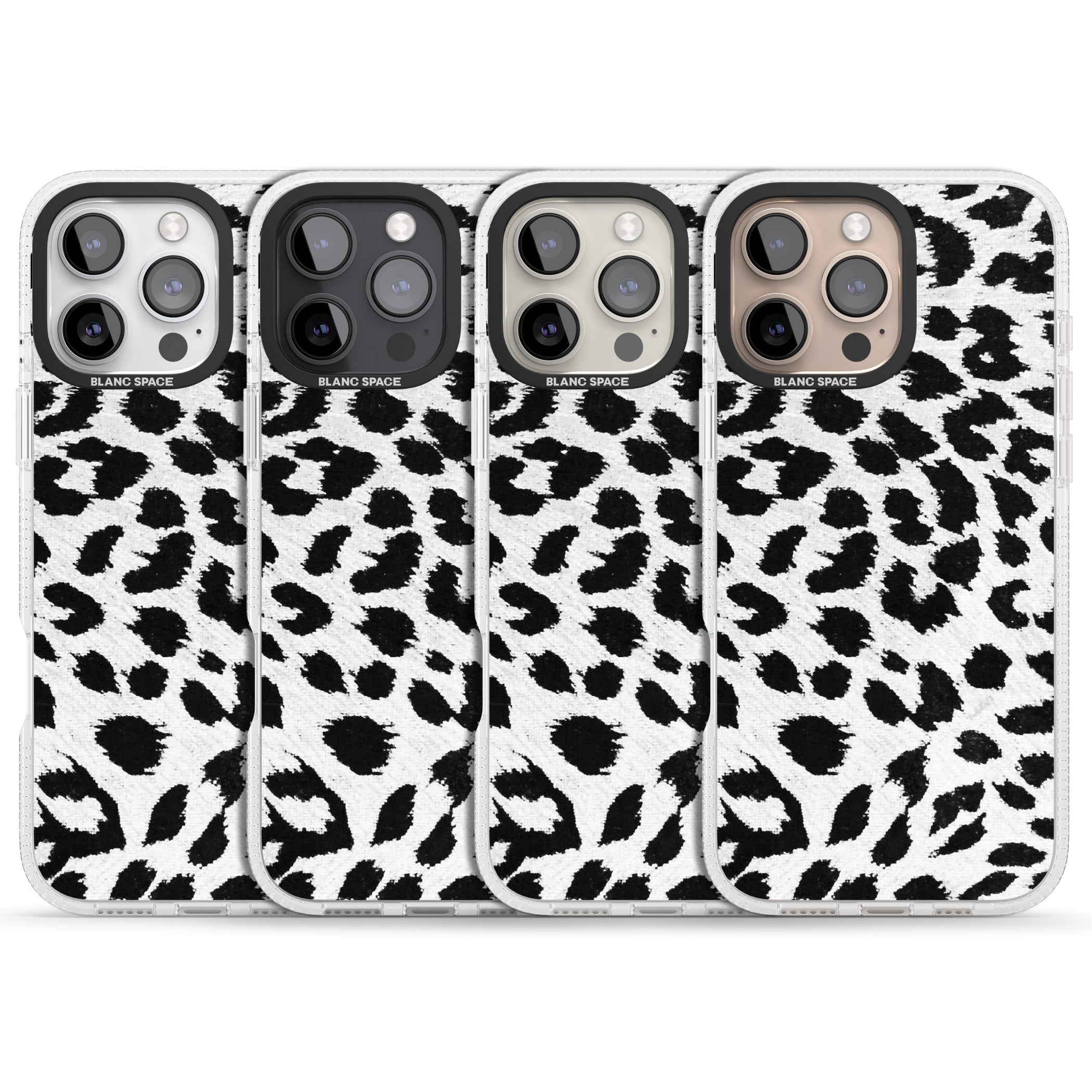 Rar Leopard Print White iPhone 16 Pro Max / 16 Pro Clear Case Impact Air - Blanc Space