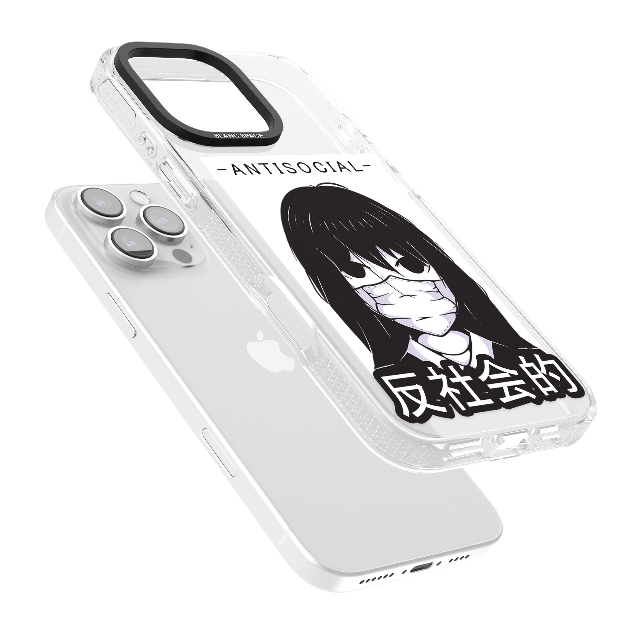 Anti-Social iPhone 16 Pro Max / 16 Pro Clear Case Impact Air - Blanc Space