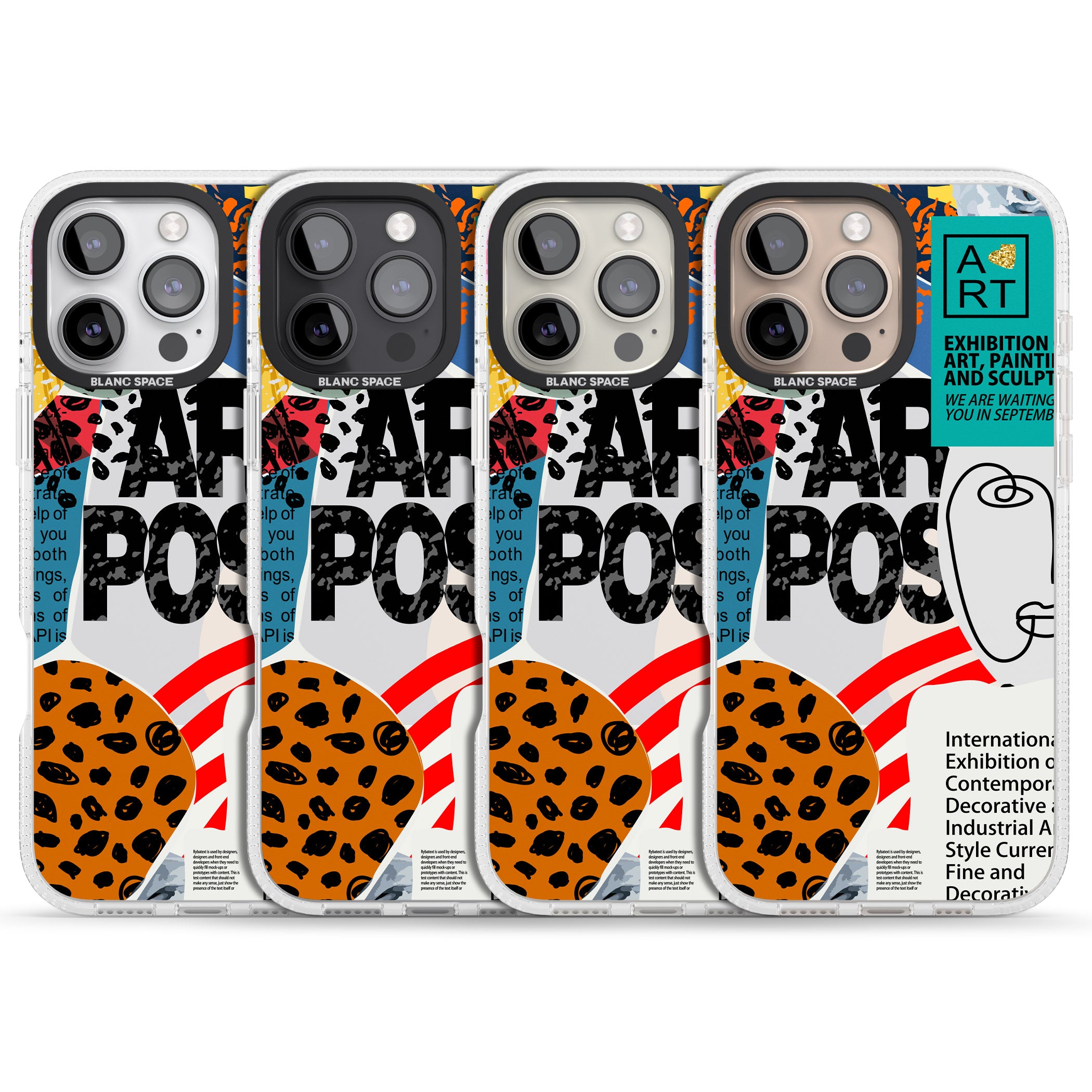 Abstract Art Poster iPhone 16 Pro Max / 16 Pro Clear Case Impact Air - Blanc Space