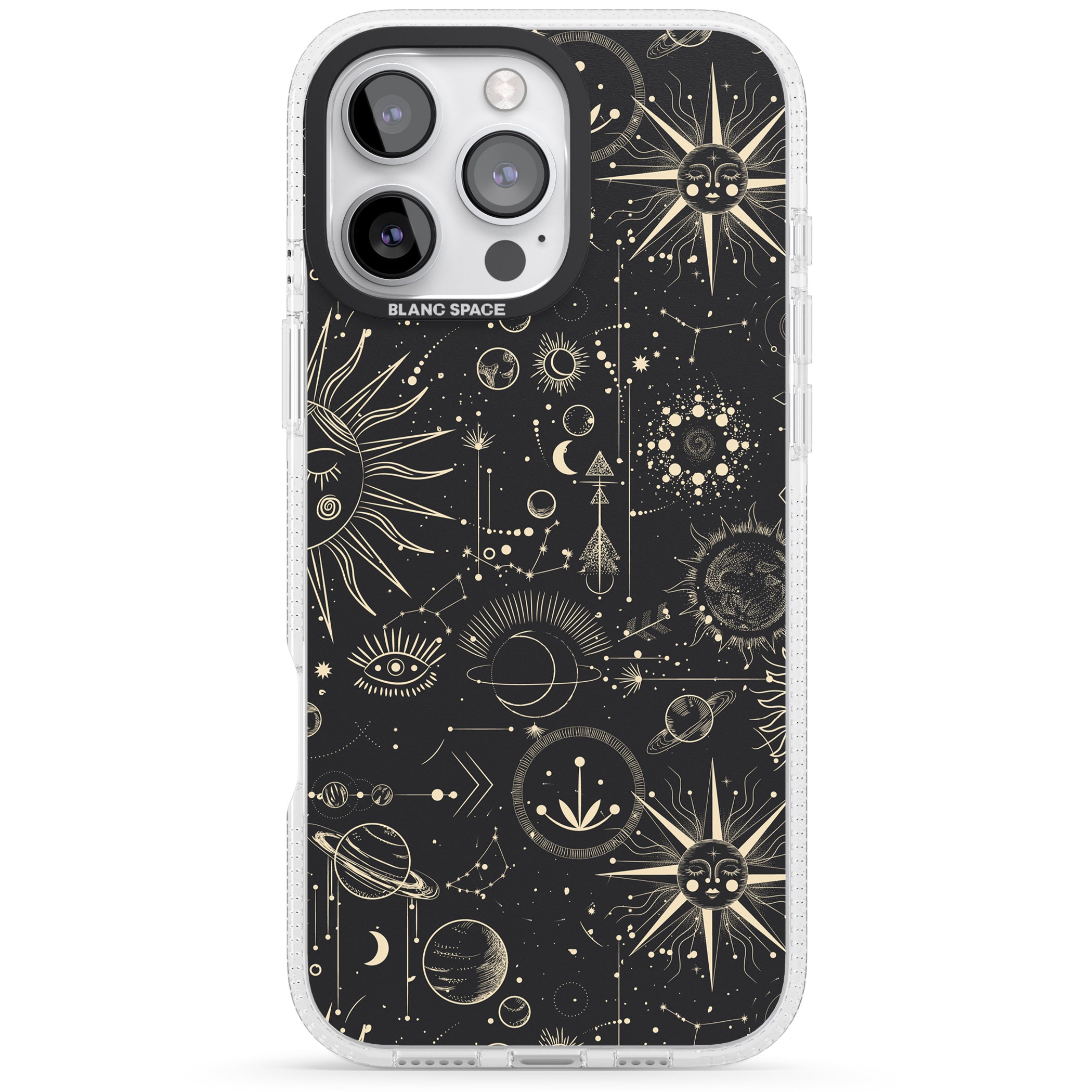 Suns & Planets iPhone 16 Pro Max / 16 Pro Clear Case Impact Air - Blanc Space