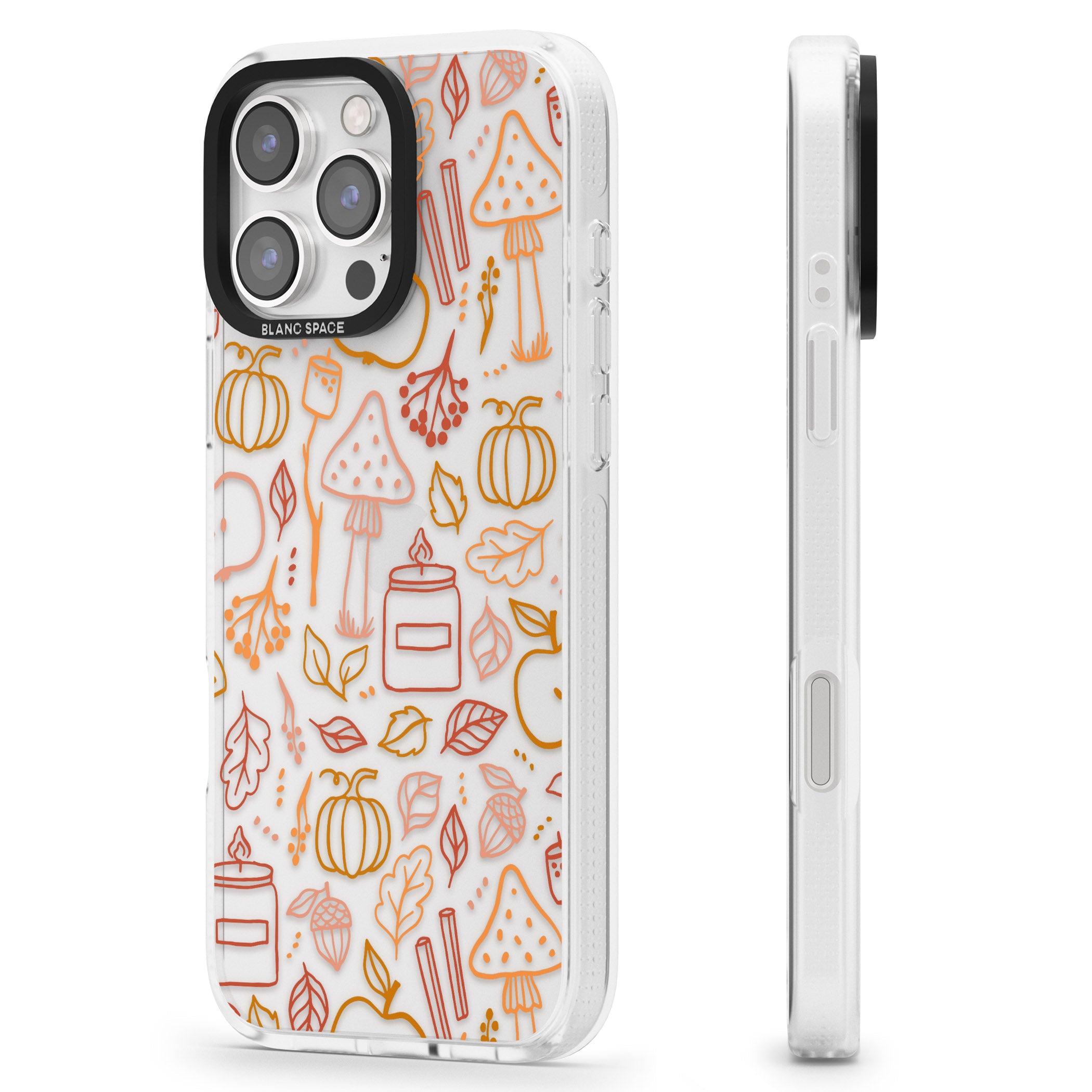 Autumn Line Pattern iPhone 16 Pro Max / 16 Pro Clear Case Impact Air - Blanc Space