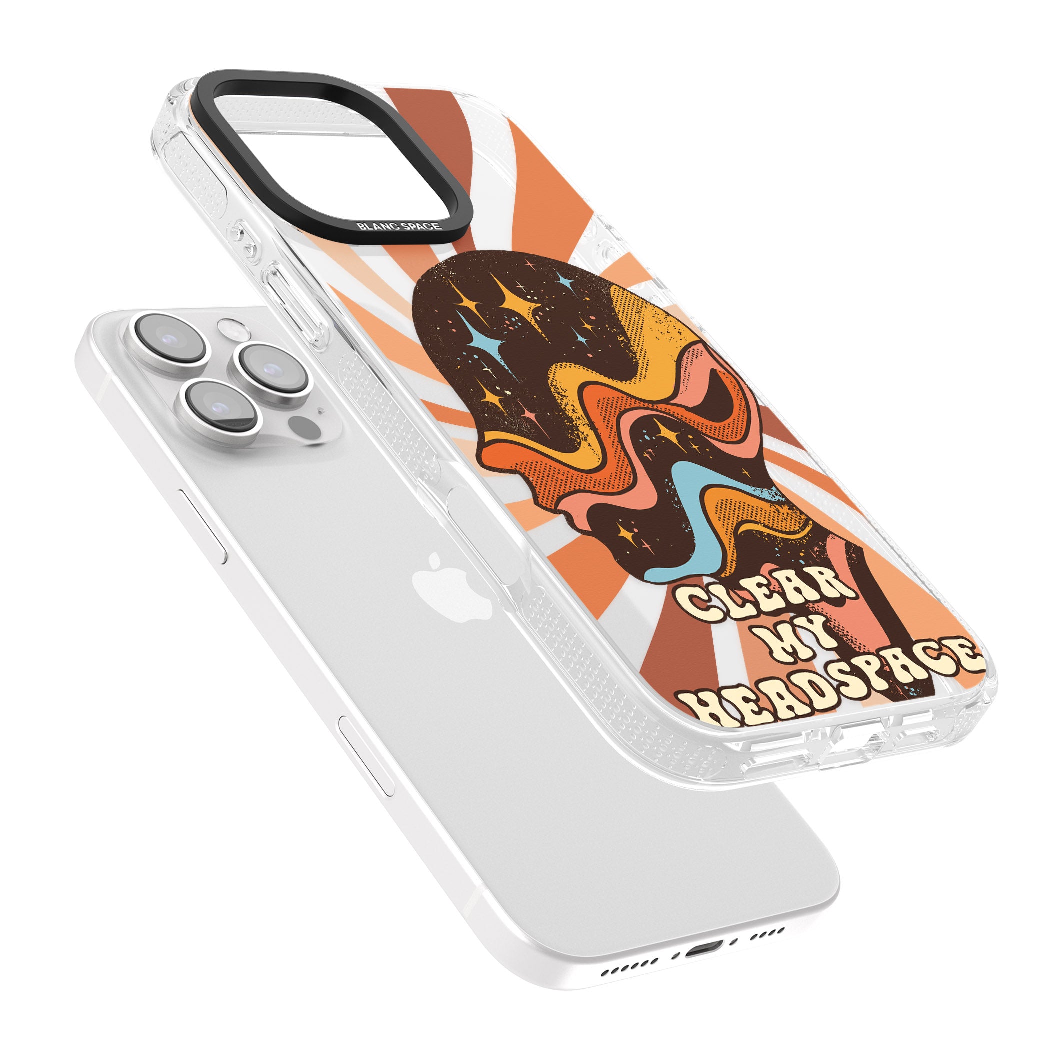 Clear My Headspace iPhone 16 Pro Max / 16 Pro Clear Case Impact Air - Blanc Space