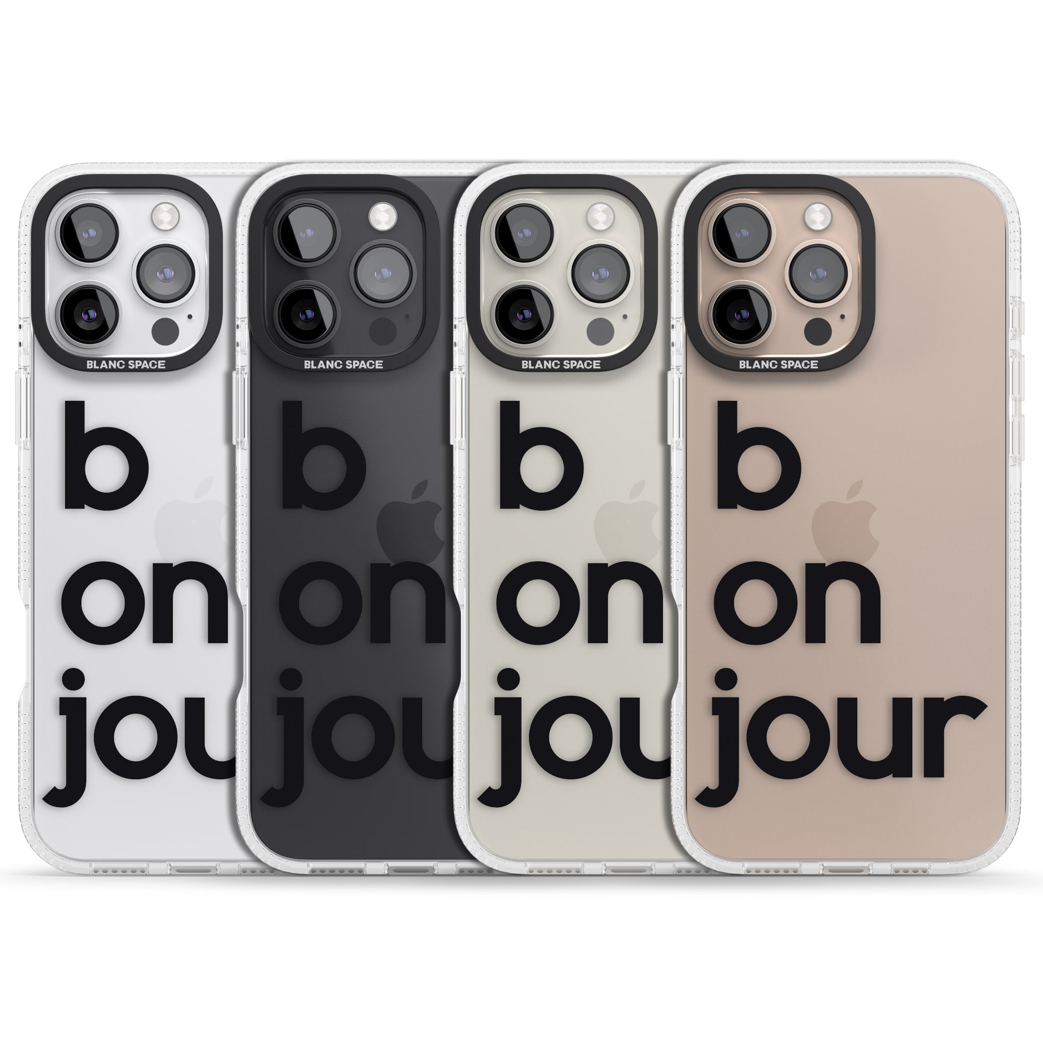 Bonjour iPhone 16 Pro Max / 16 Pro Clear Case Impact Air - Blanc Space