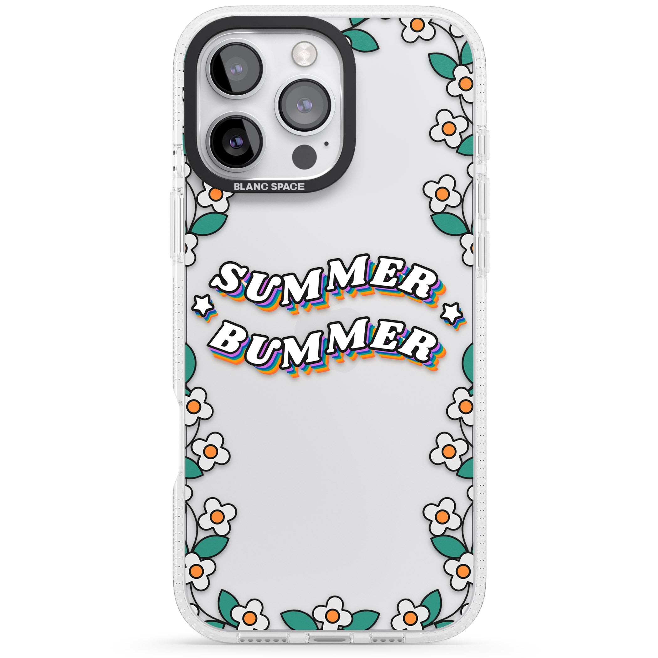 Summer Bummer iPhone 16 Pro Max / 16 Pro Clear Case Impact Air - Blanc Space
