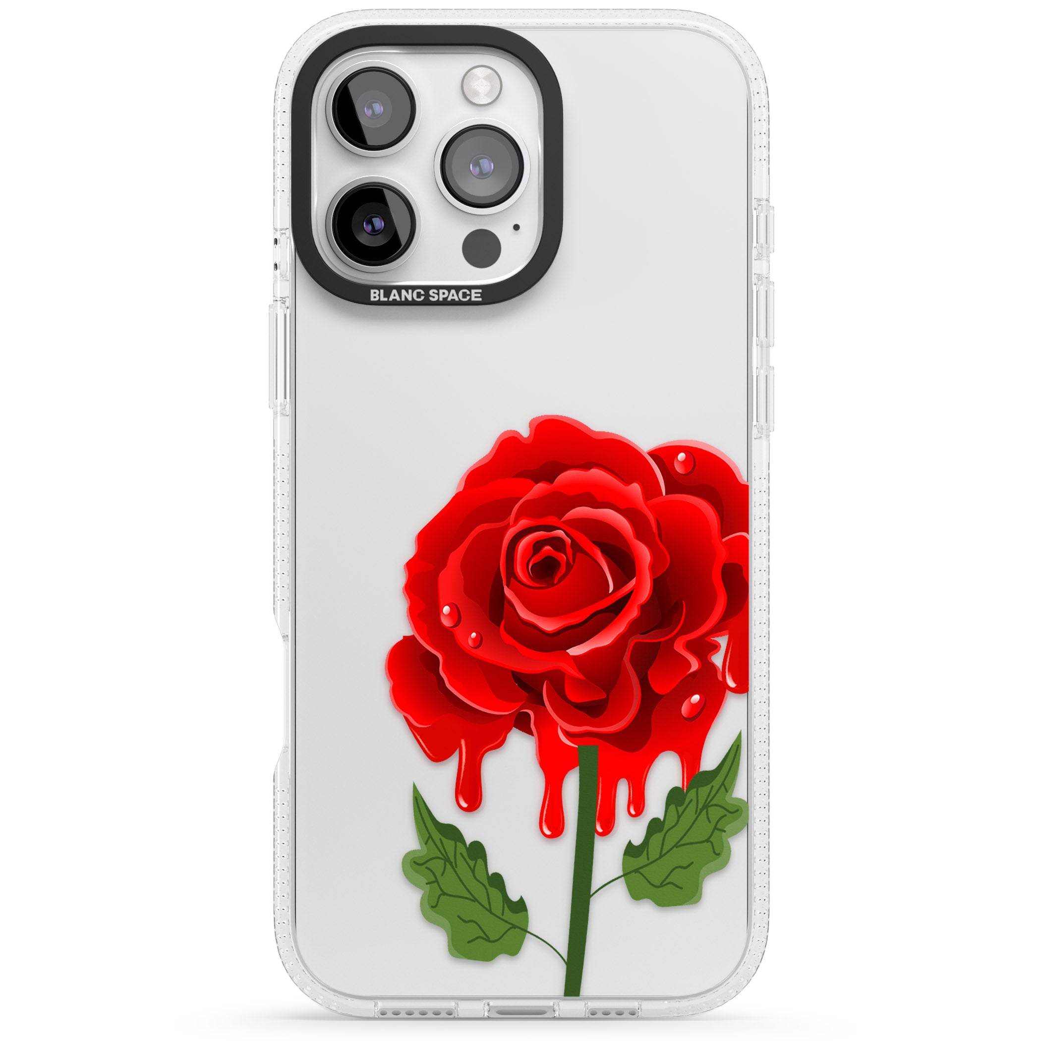 Melting Rose iPhone 16 Pro Max / 16 Pro Clear Case Impact Air - Blanc Space
