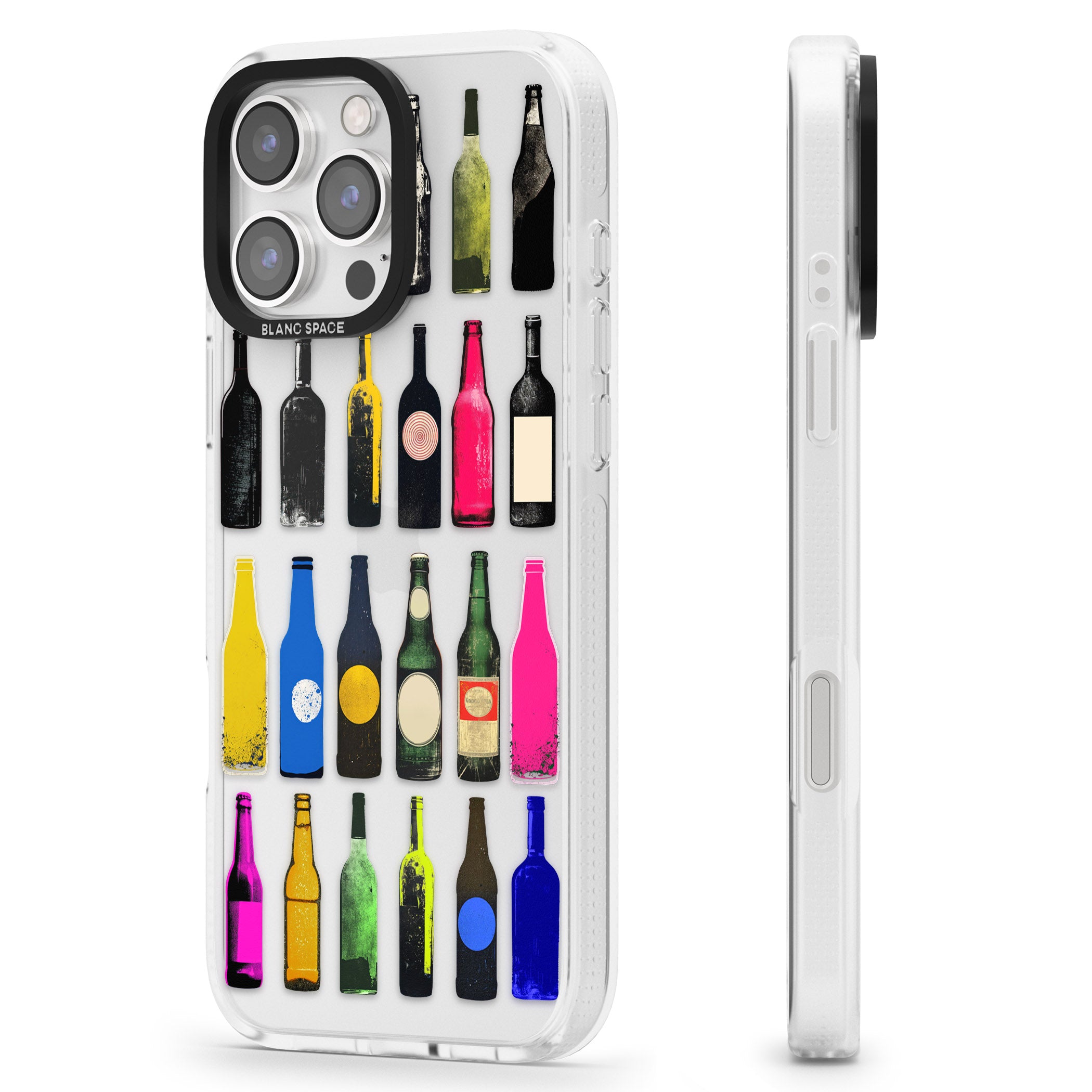 Glass Bottles iPhone 16 Pro Max / 16 Pro Clear Case Impact Air - Blanc Space