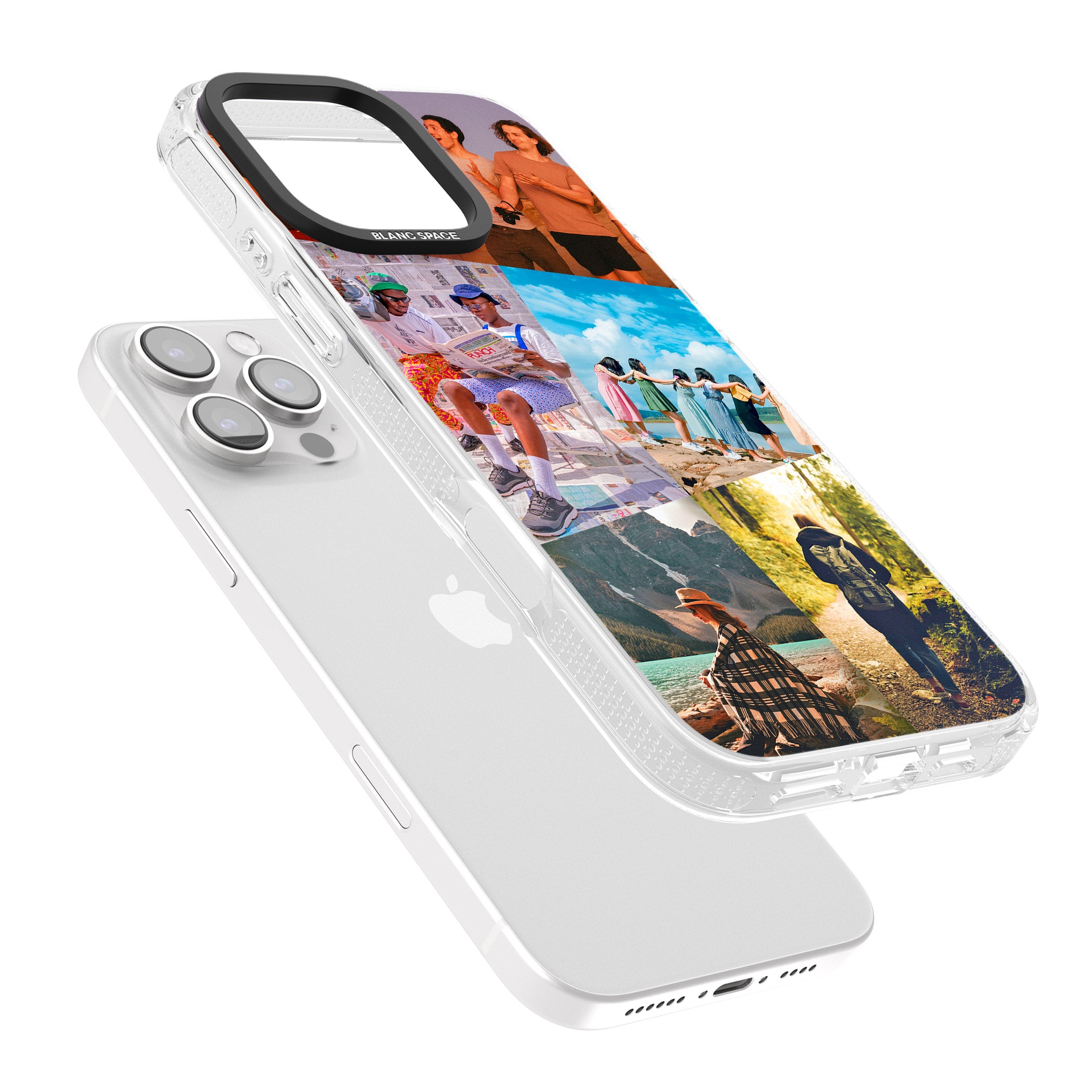 Abstract Photo Grid iPhone 16 Pro Max / 16 Pro Clear Case Impact Air - Blanc Space