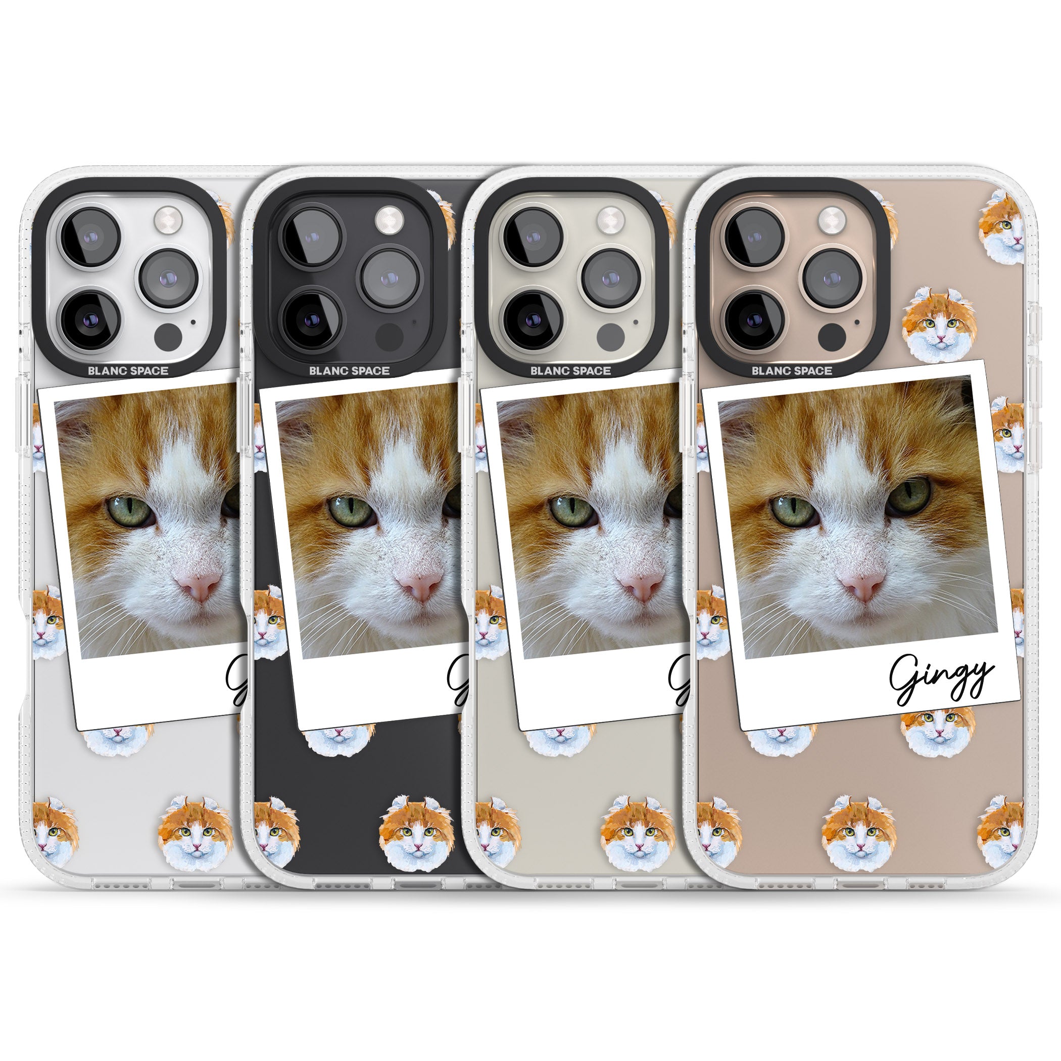 Personalised American Curl Photo iPhone 16 Pro Max / 16 Pro Clear Case Impact Air - Blanc Space