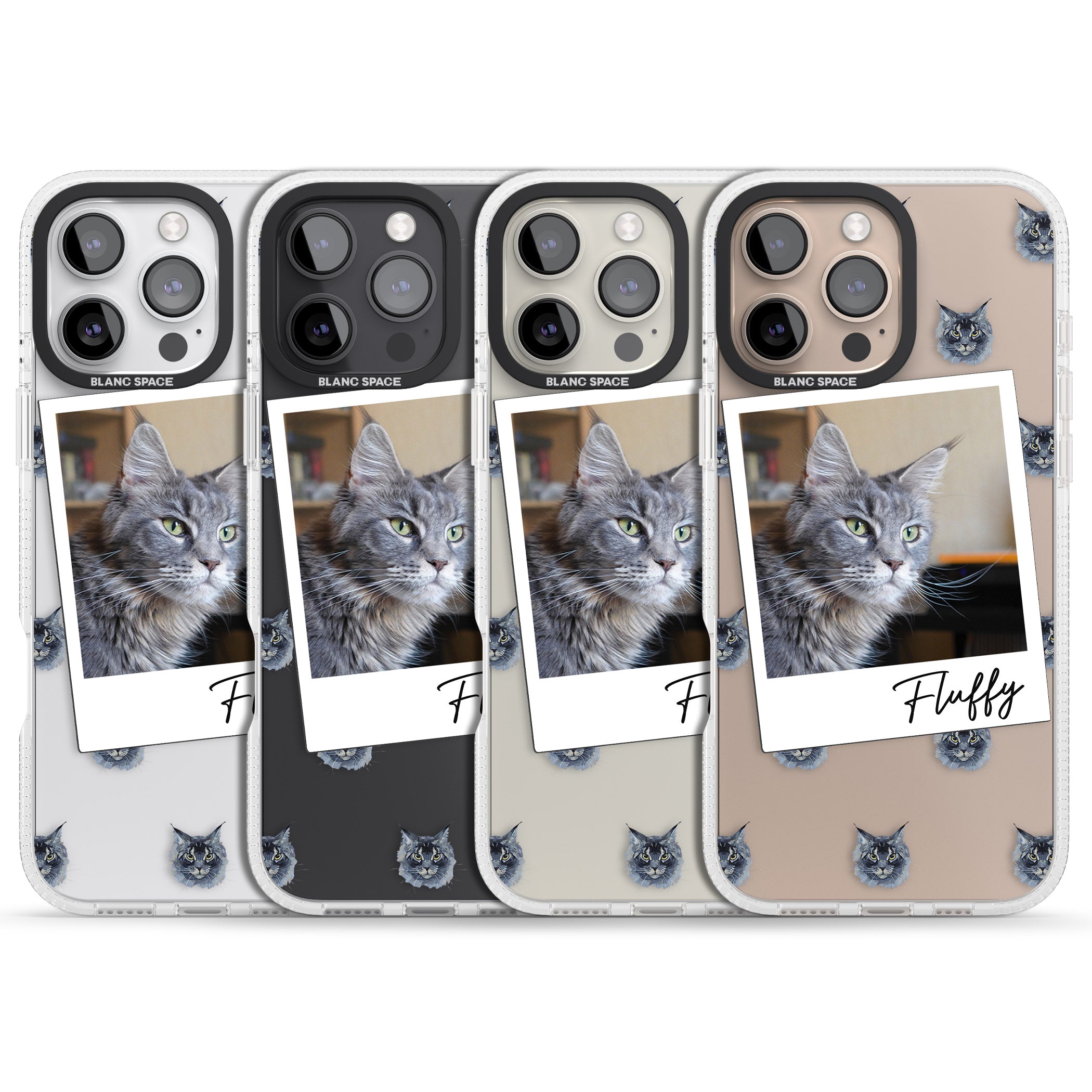 Personalised Maine Coon Photo iPhone 16 Pro Max / 16 Pro Clear Case Impact Air - Blanc Space