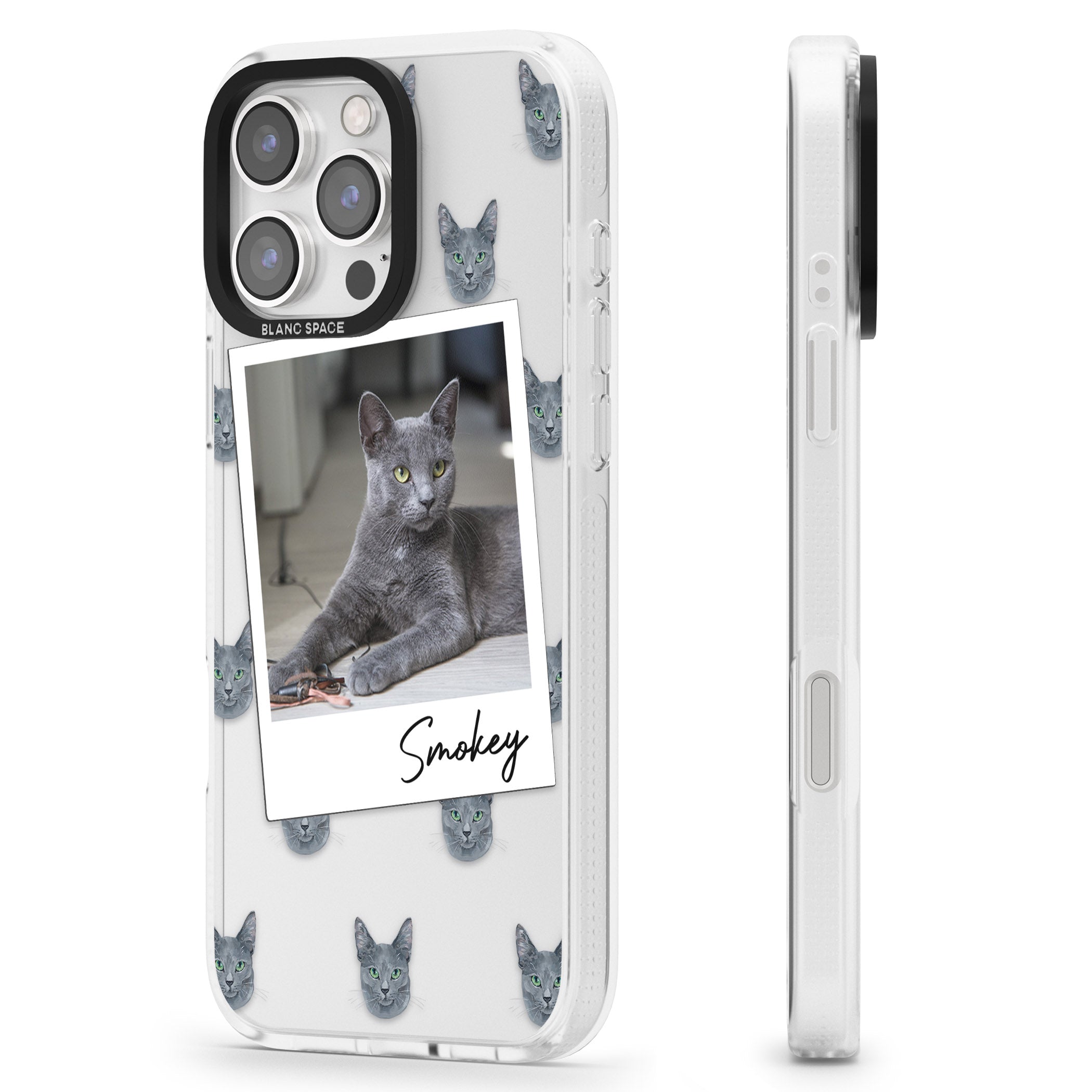 Personalised Korat Cat Photo iPhone 16 Pro Max / 16 Pro Clear Case Impact Air - Blanc Space