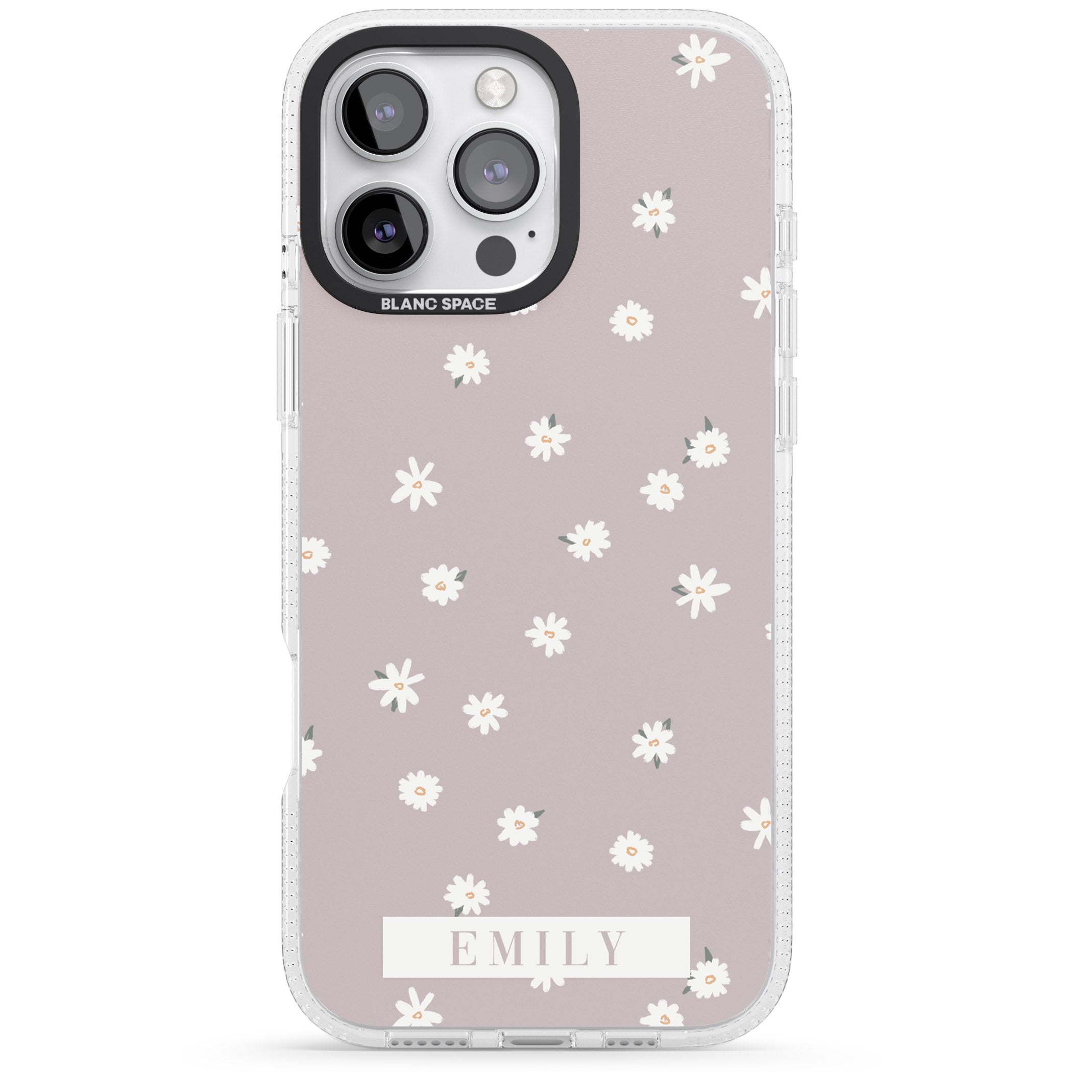Personalised Dusty Rose Personalised iPhone 16 Pro Max / 16 Pro Clear Case Impact Air - Blanc Space