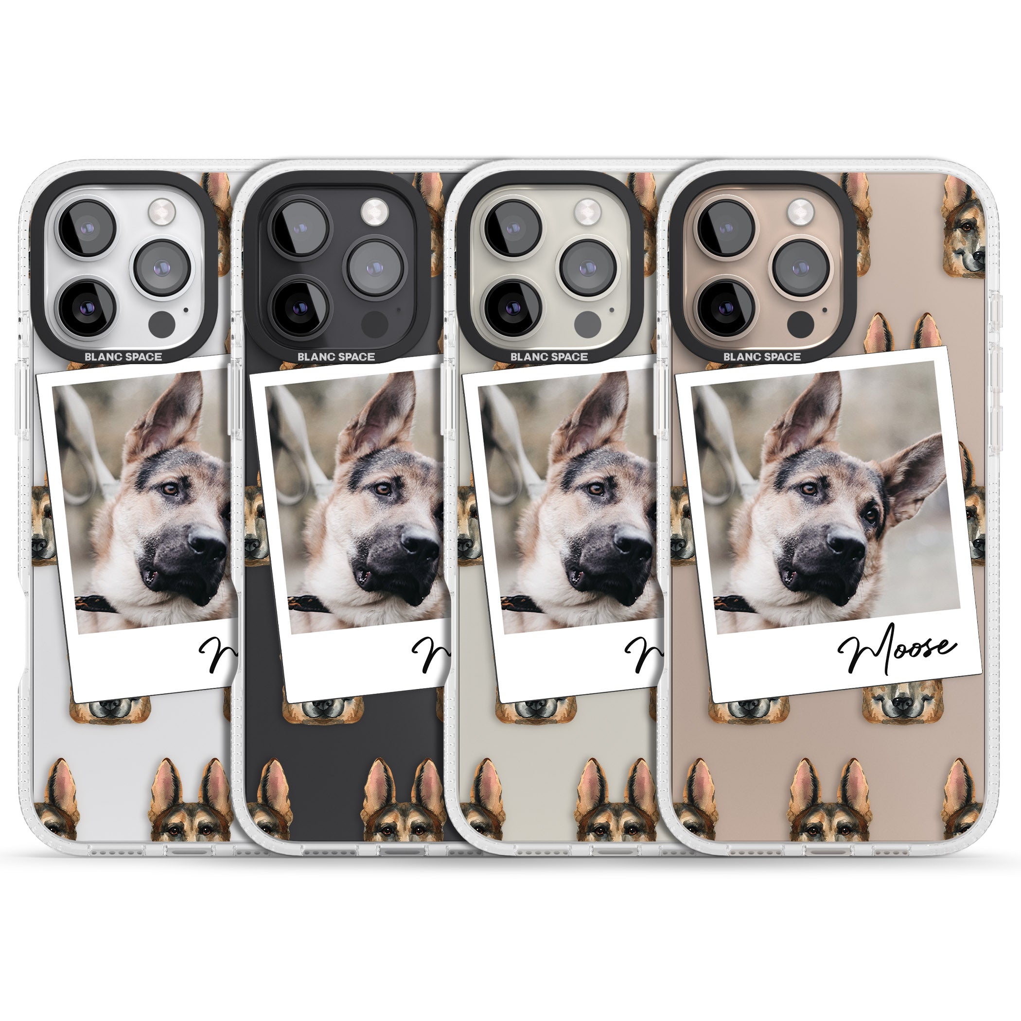 Personalised German Shepherd - Dog Photo iPhone 16 Pro Max / 16 Pro Clear Case Impact Air - Blanc Space