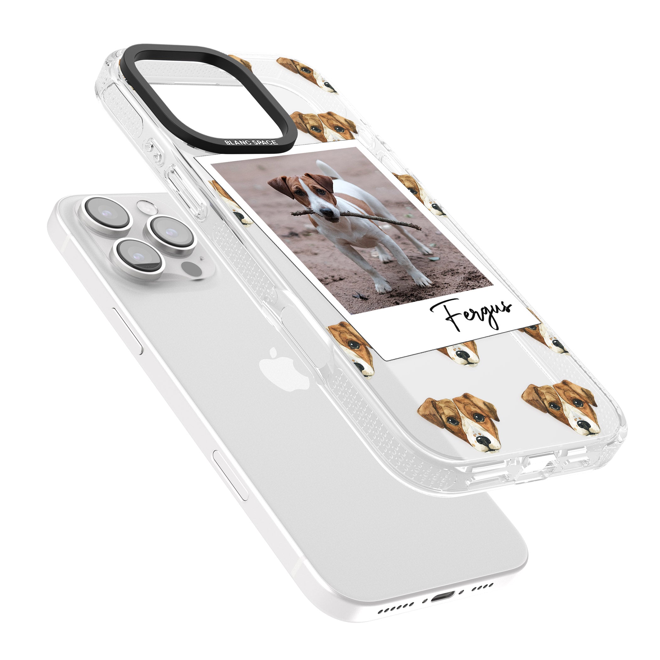 Personalised Jack Russell - Dog Photo iPhone 16 Pro Max / 16 Pro Clear Case Impact Air - Blanc Space
