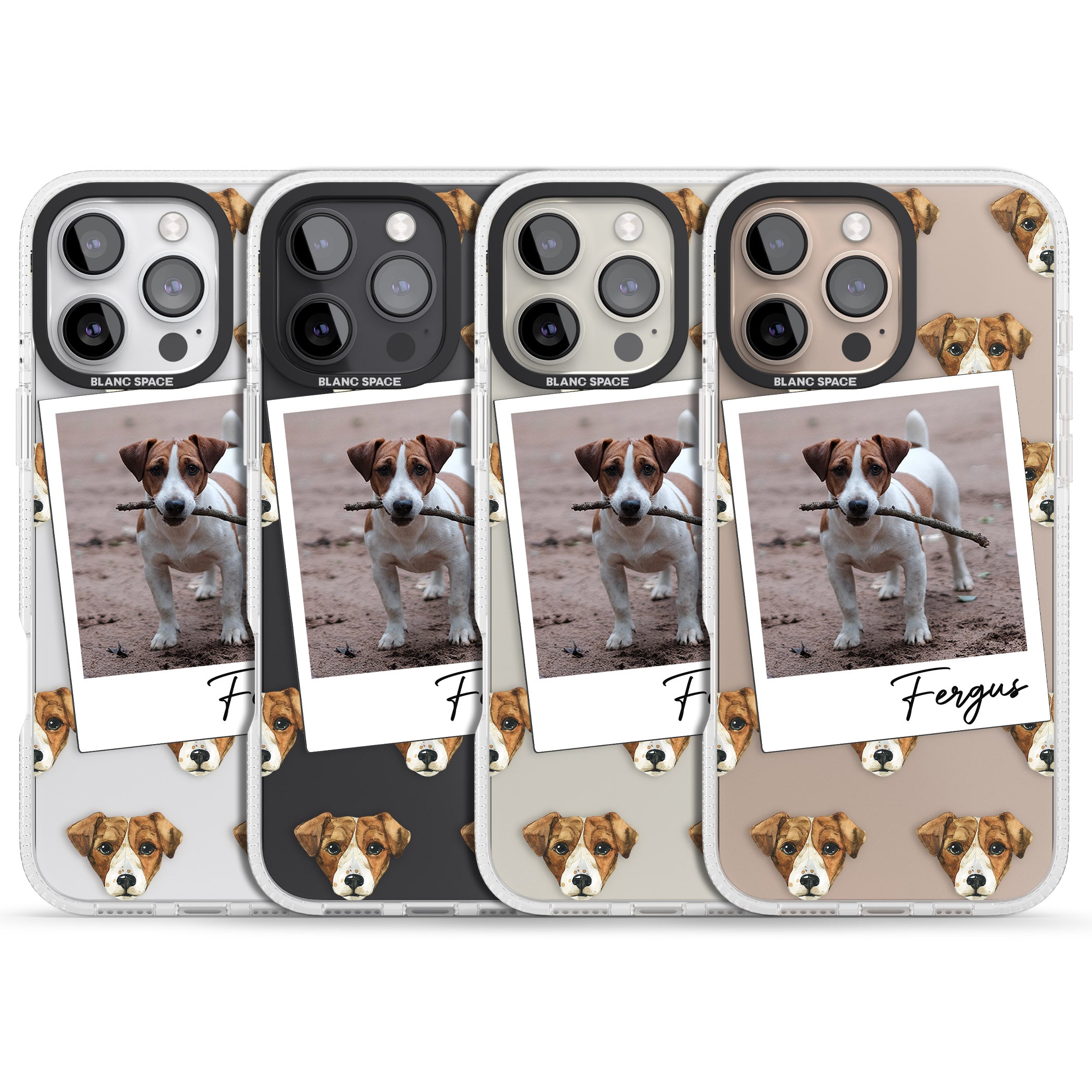 Personalised Jack Russell - Dog Photo iPhone 16 Pro Max / 16 Pro Clear Case Impact Air - Blanc Space
