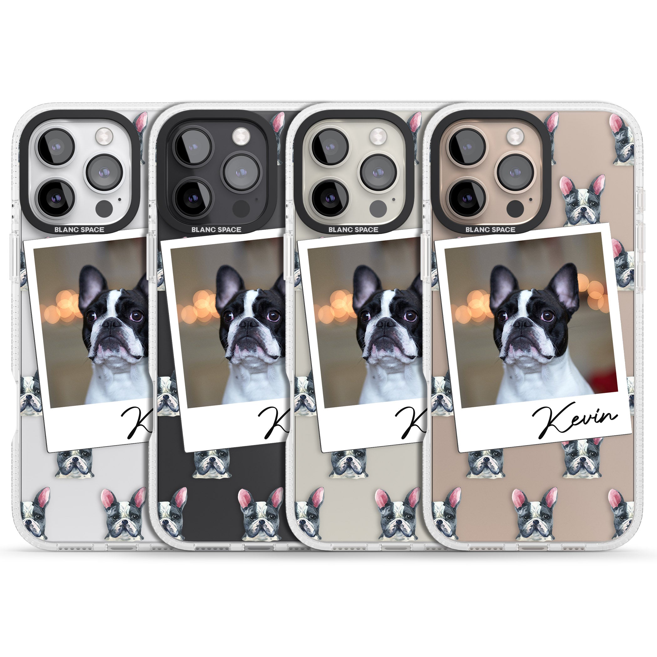 Personalised French Bulldog, Black & White - Dog Photo iPhone 16 Pro Max / 16 Pro Clear Case Impact Air - Blanc Space
