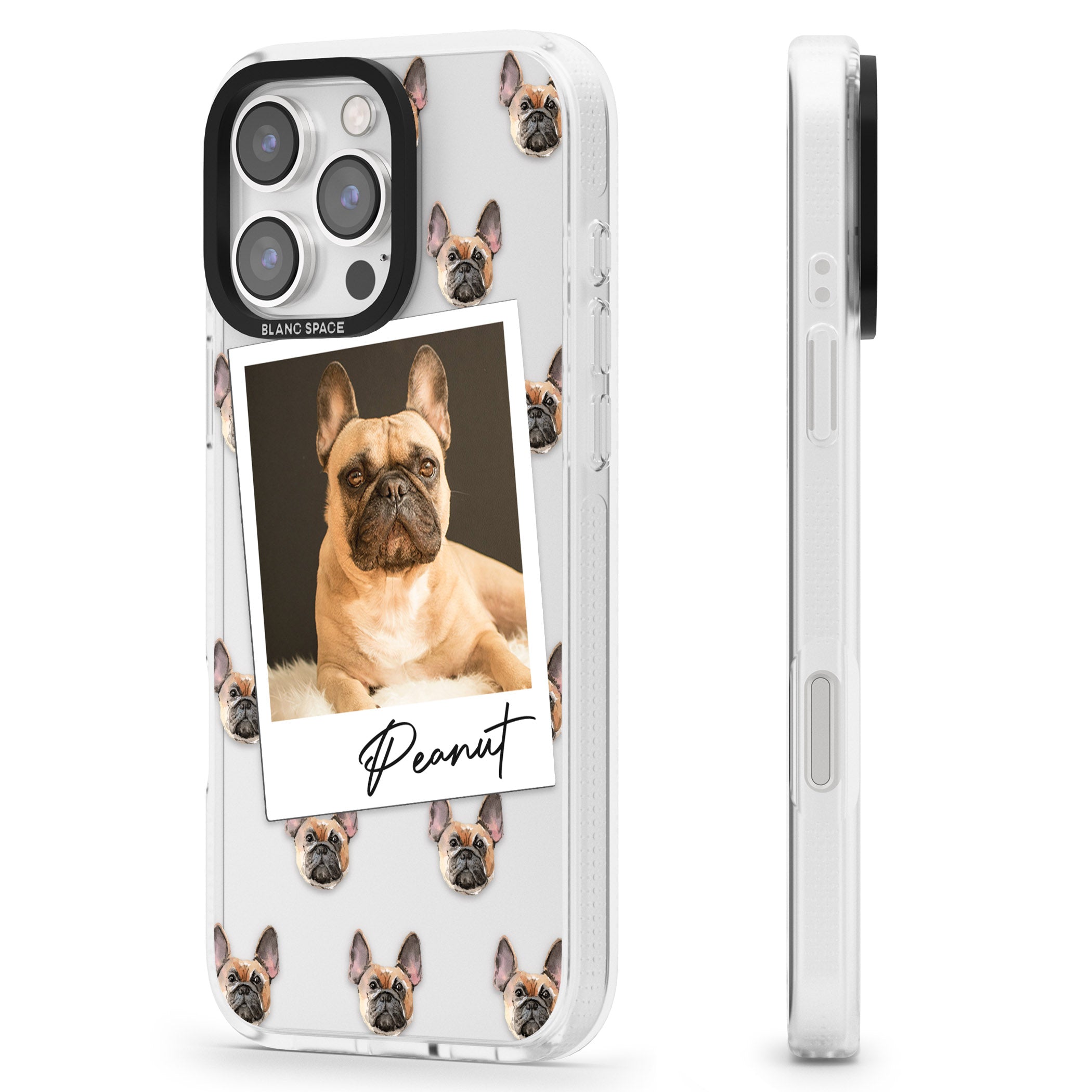 Personalised French Bulldog, Tan - Dog Photo iPhone 16 Pro Max / 16 Pro Clear Case Impact Air - Blanc Space