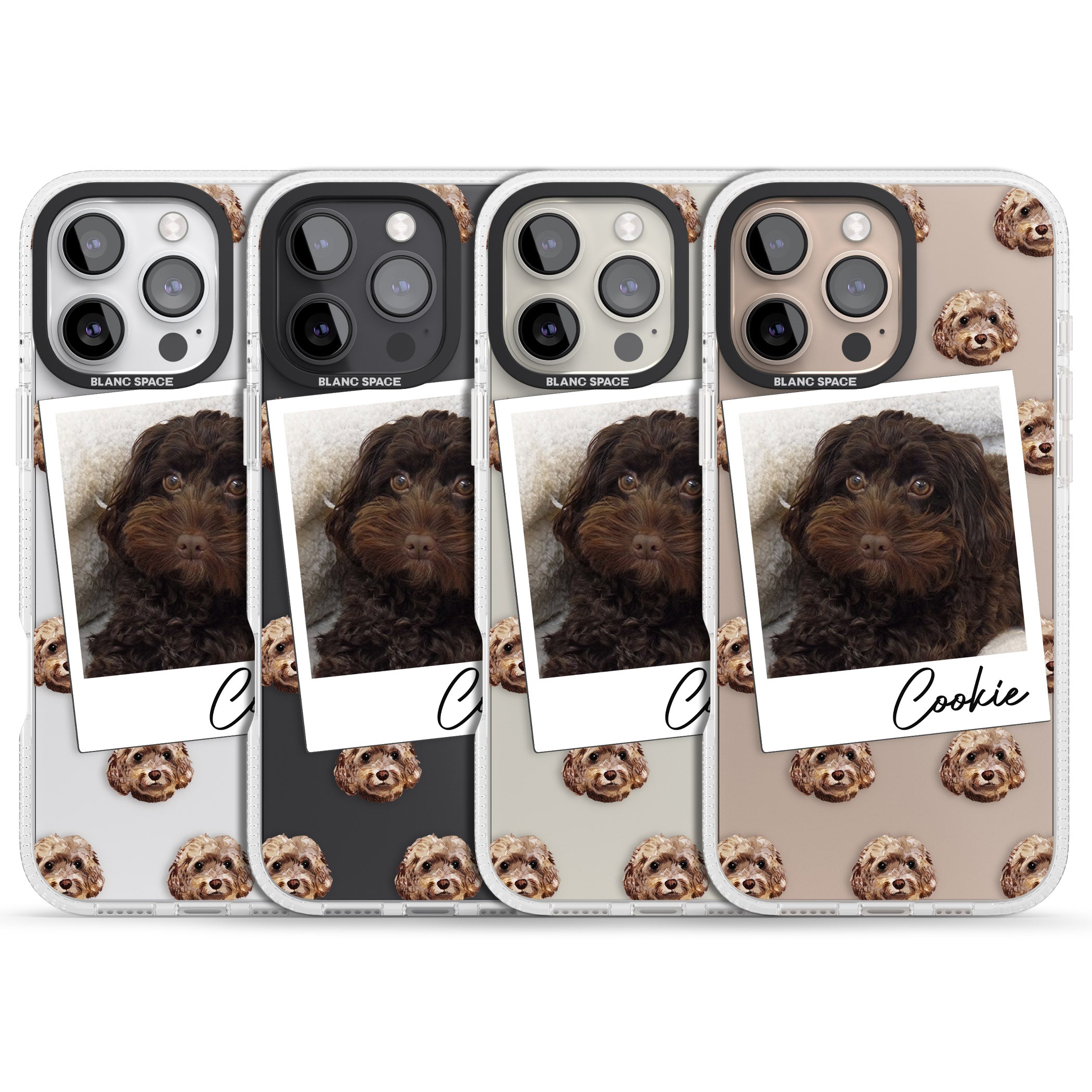 Personalised Cockapoo, Brown - Dog Photo iPhone 16 Pro Max / 16 Pro Clear Case Impact Air - Blanc Space
