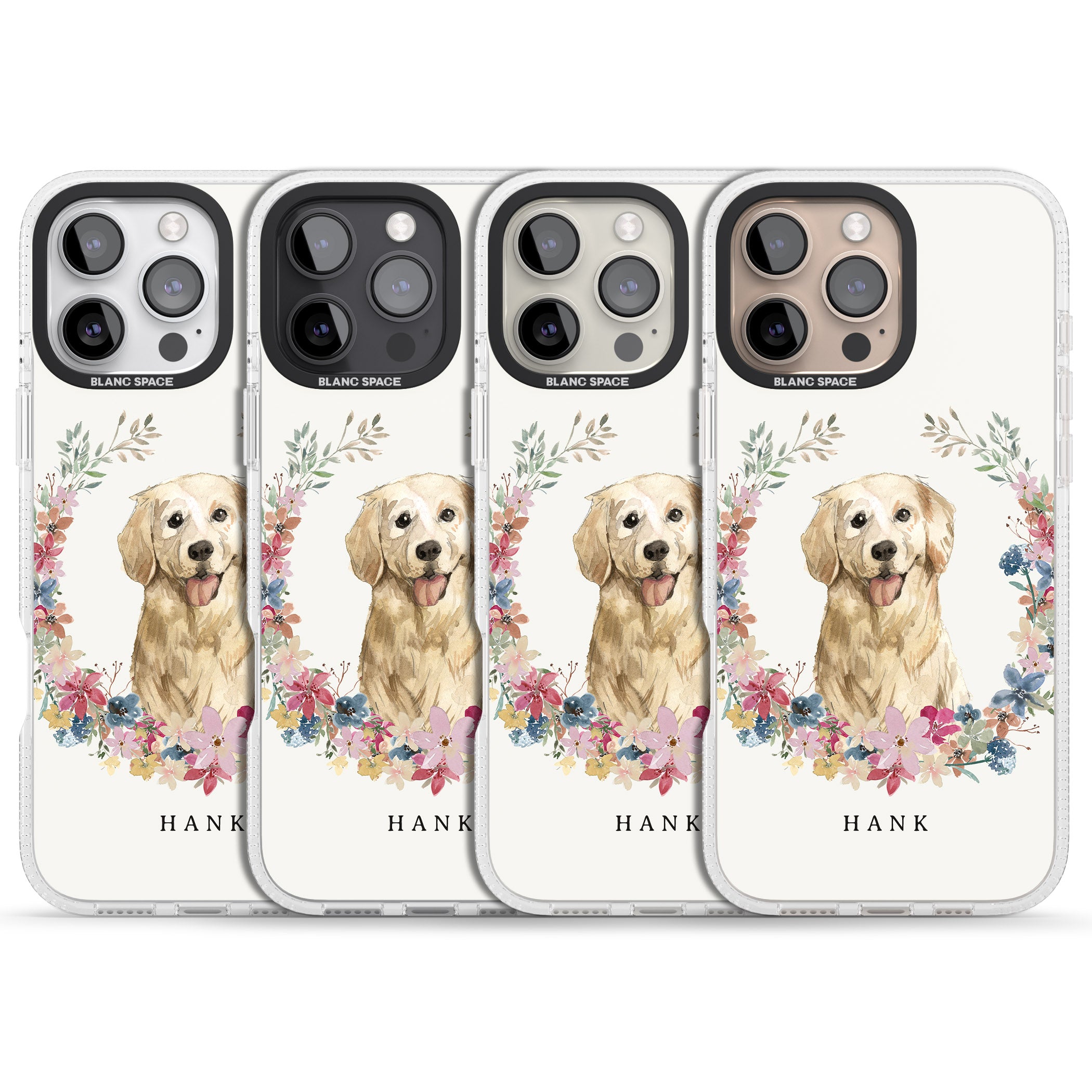 Personalised Golden Retriever - Watercolour Dog Portrait iPhone 16 Pro Max / 16 Pro Clear Case Impact Air - Blanc Space