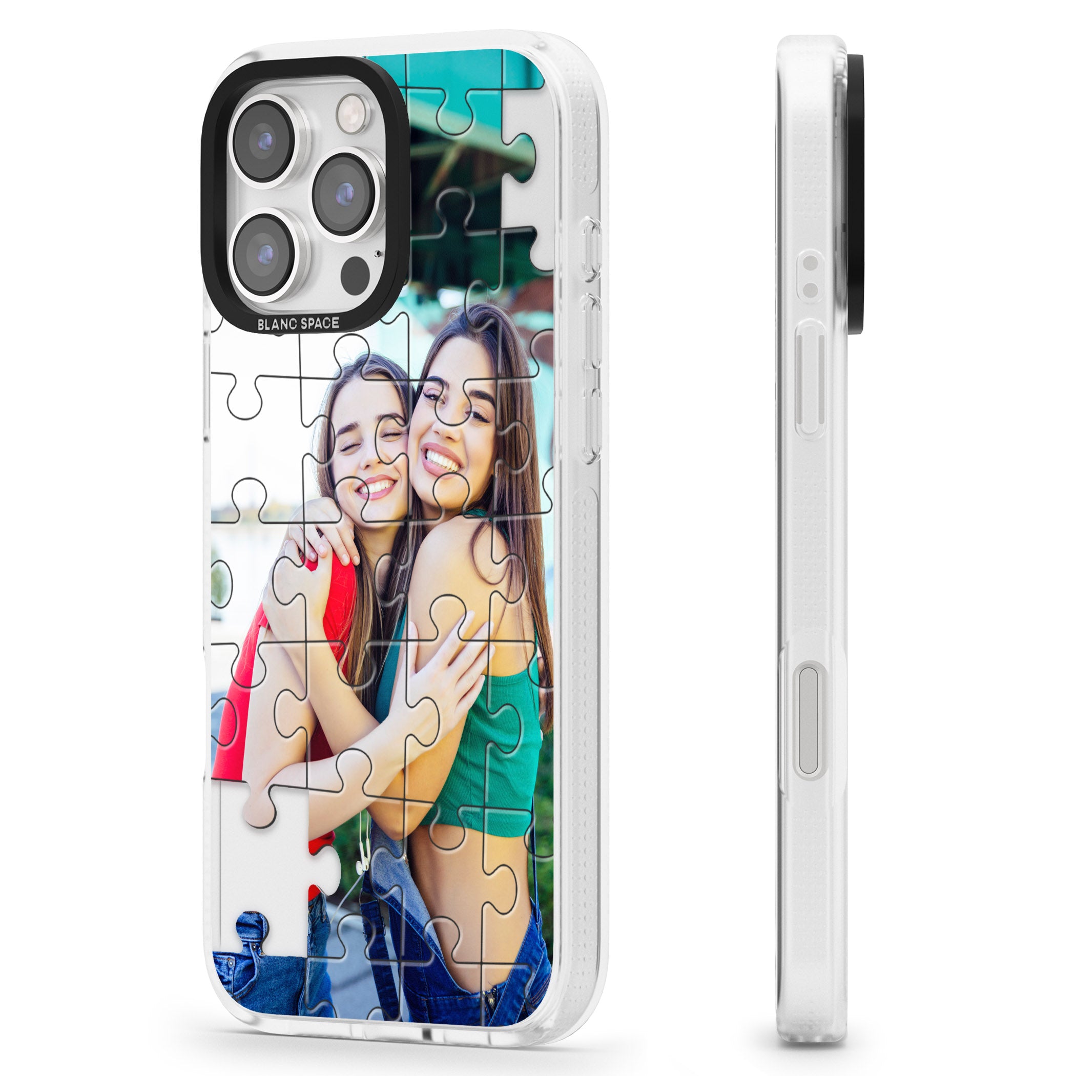 Personalised Jigsaw Puzzle Photo iPhone 16 Pro Max / 16 Pro Clear Case Impact Air - Blanc Space