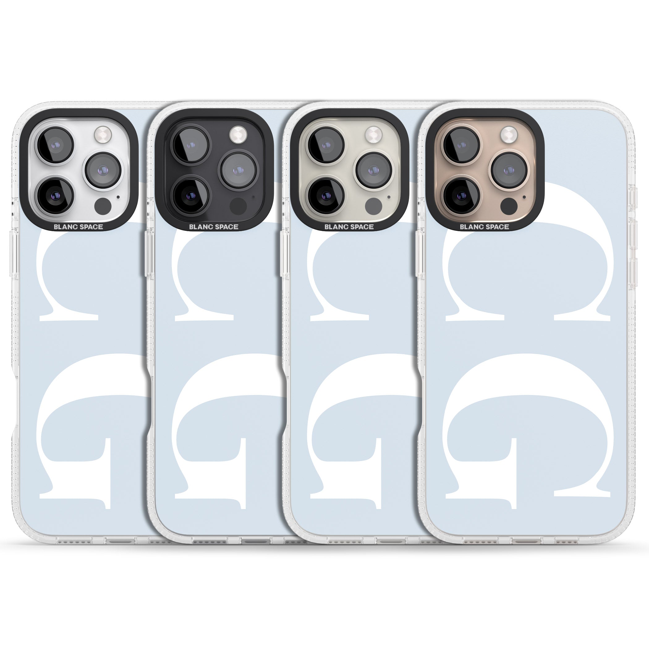 Personalised White & Blue Personalised iPhone 16 Pro Max / 16 Pro Clear Case Impact Air - Blanc Space