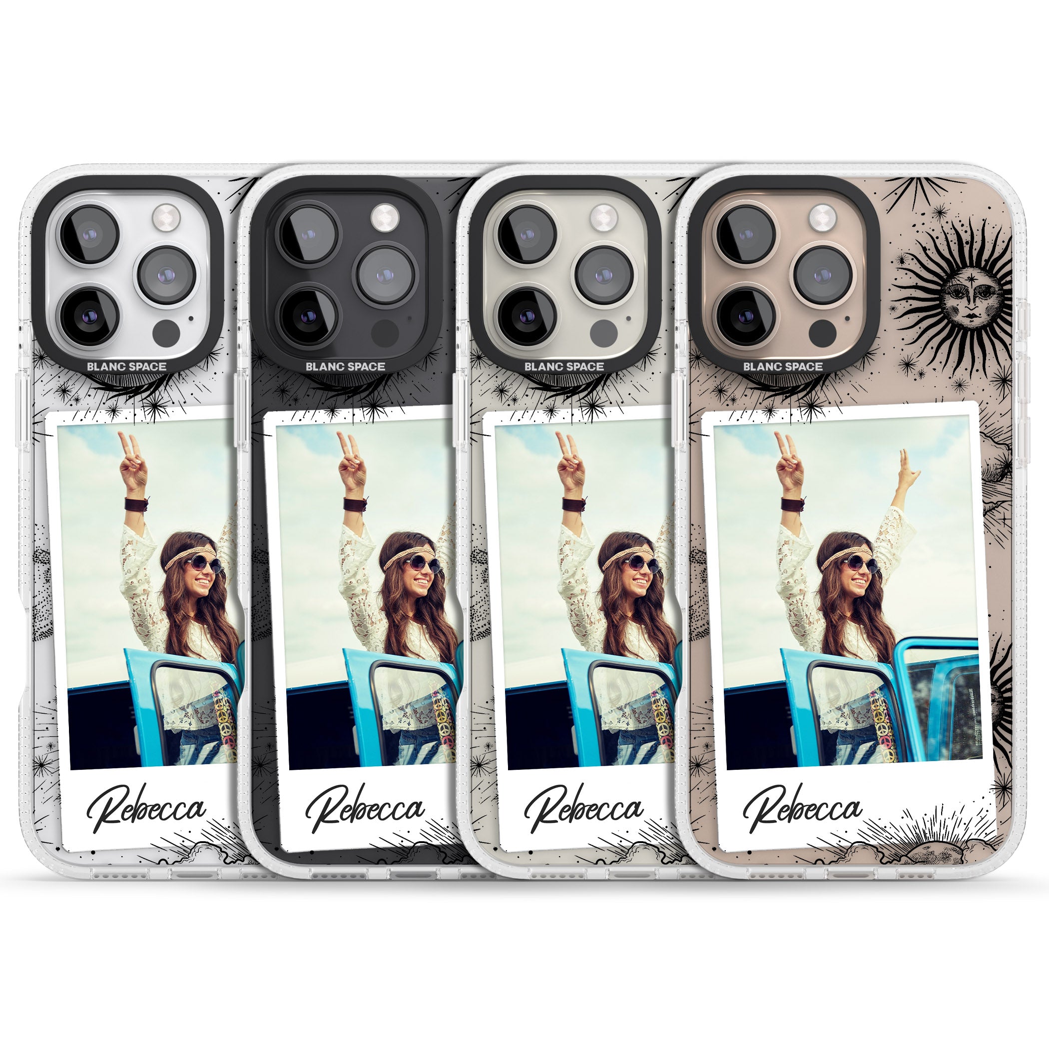 Personalised Astrology Instant Photo iPhone 16 Pro Max / 16 Pro Clear Case Impact Air - Blanc Space