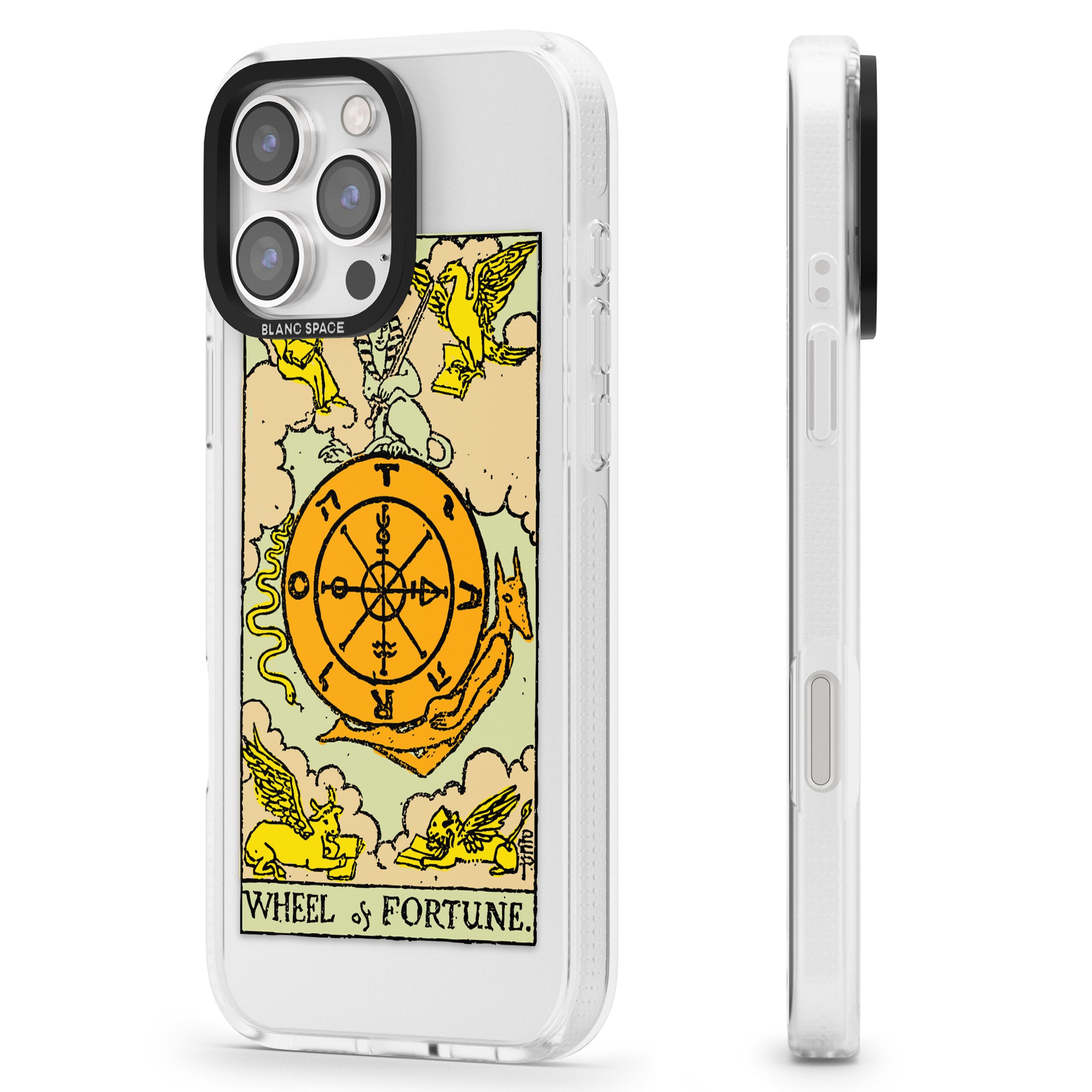 Personalised Wheel of Fortune Tarot Card - Colour iPhone 16 Pro Max / 16 Pro Clear Case Impact Air - Blanc Space