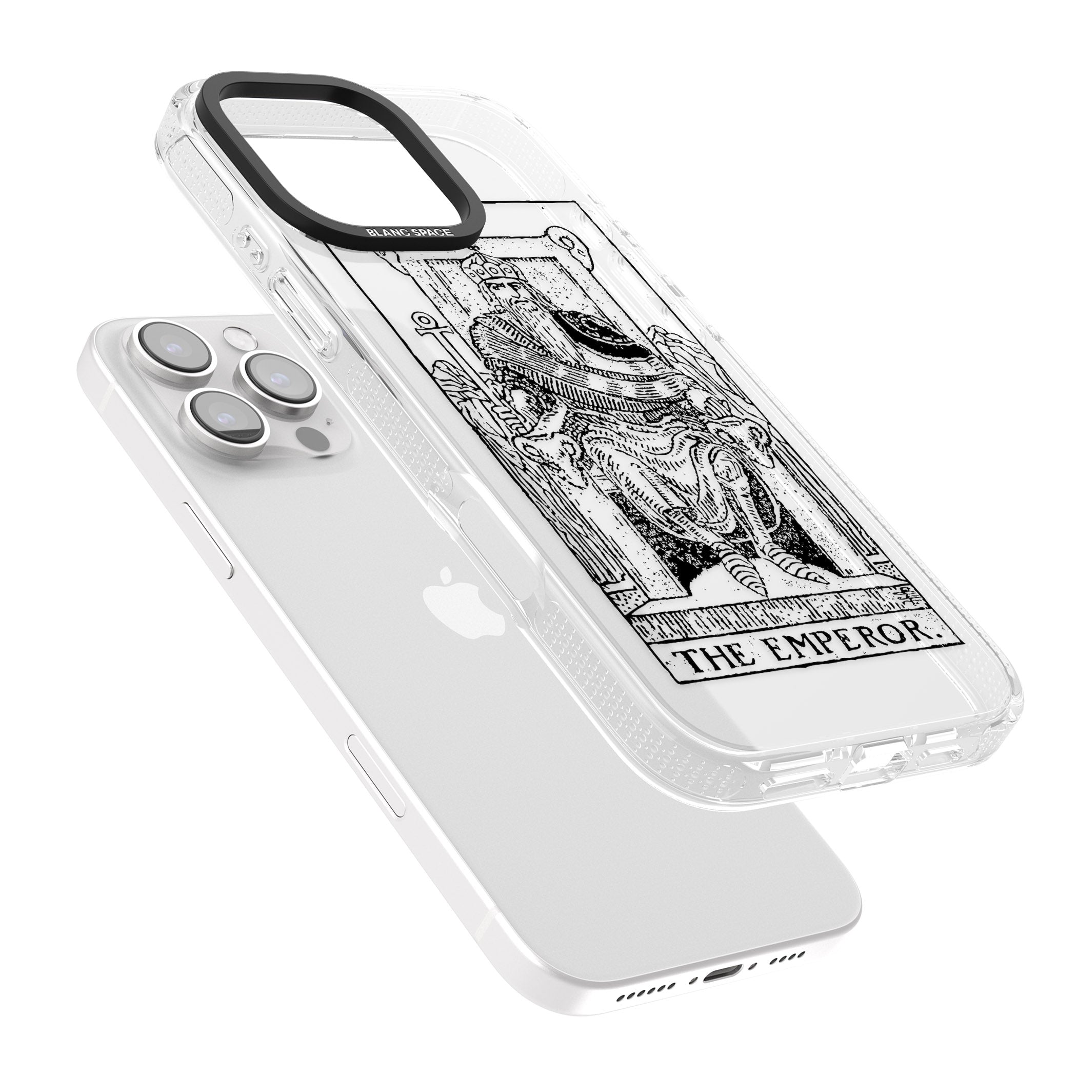 Personalised The Emperor Tarot Card - Transparent iPhone 16 Pro Max / 16 Pro Clear Case Impact Air - Blanc Space