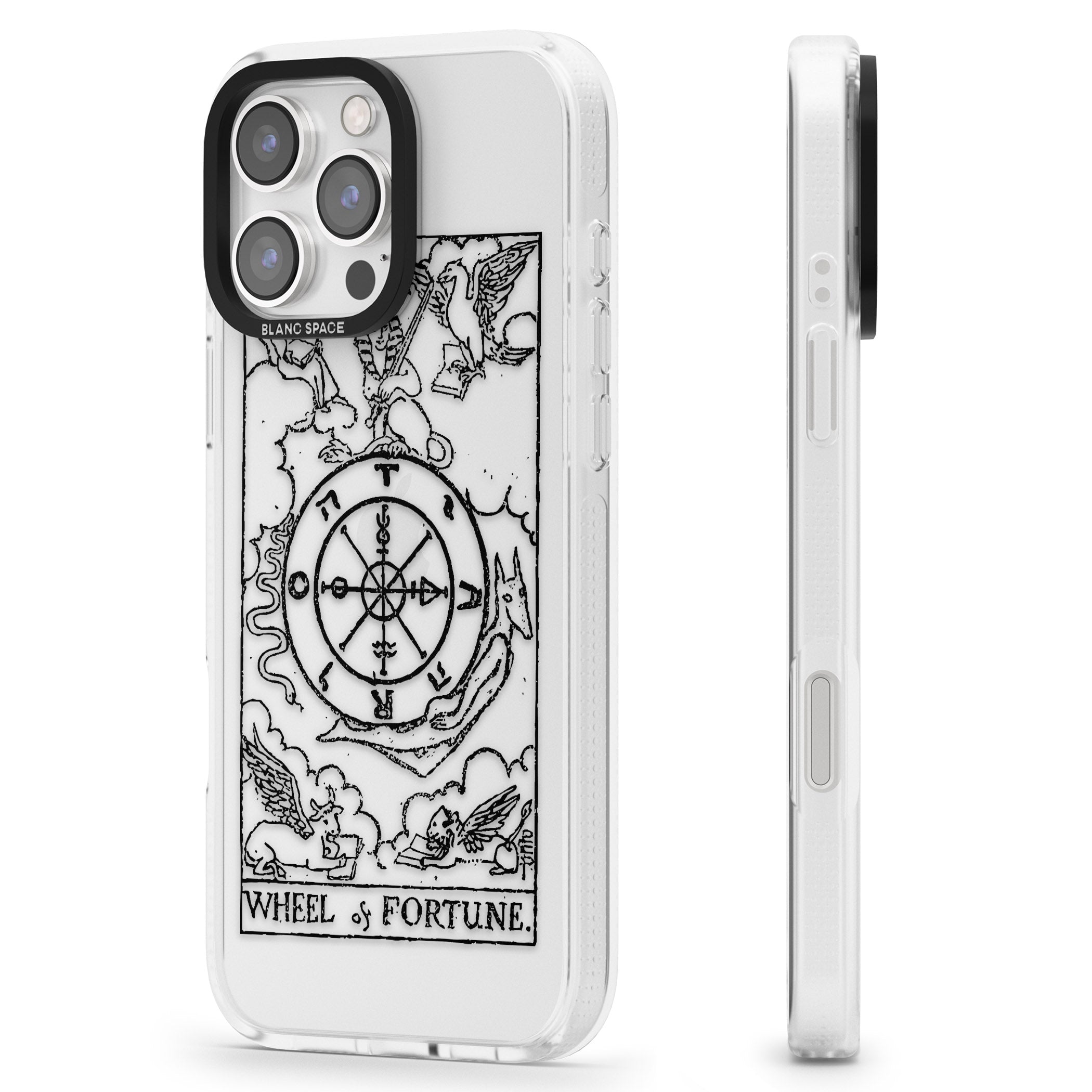 Personalised Wheel of Fortune Tarot Card - Transparent iPhone 16 Pro Max / 16 Pro Clear Case Impact Air - Blanc Space