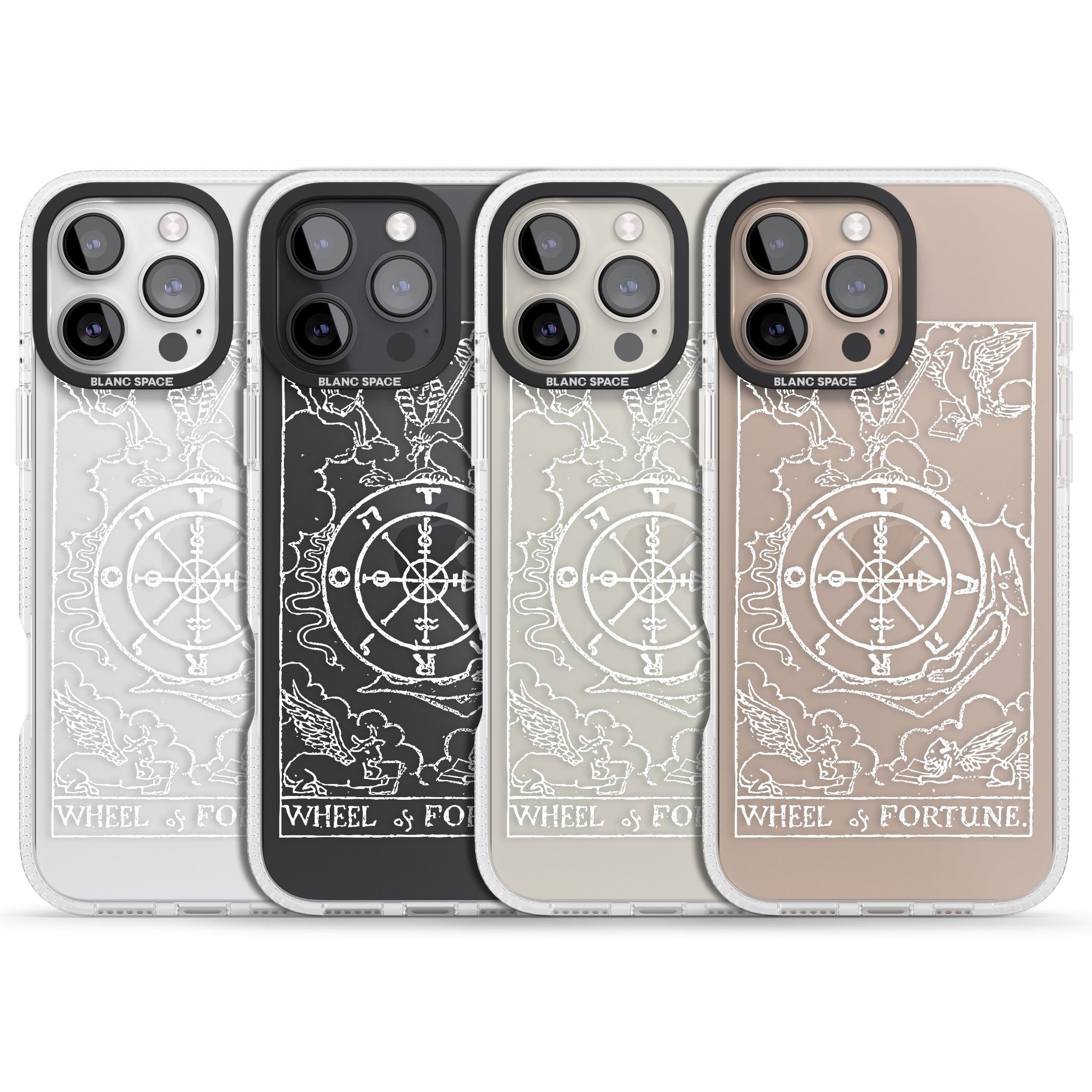 Personalised Wheel of Fortune Tarot Card - White Transparent iPhone 16 Pro Max / 16 Pro Clear Case Impact Air - Blanc Space