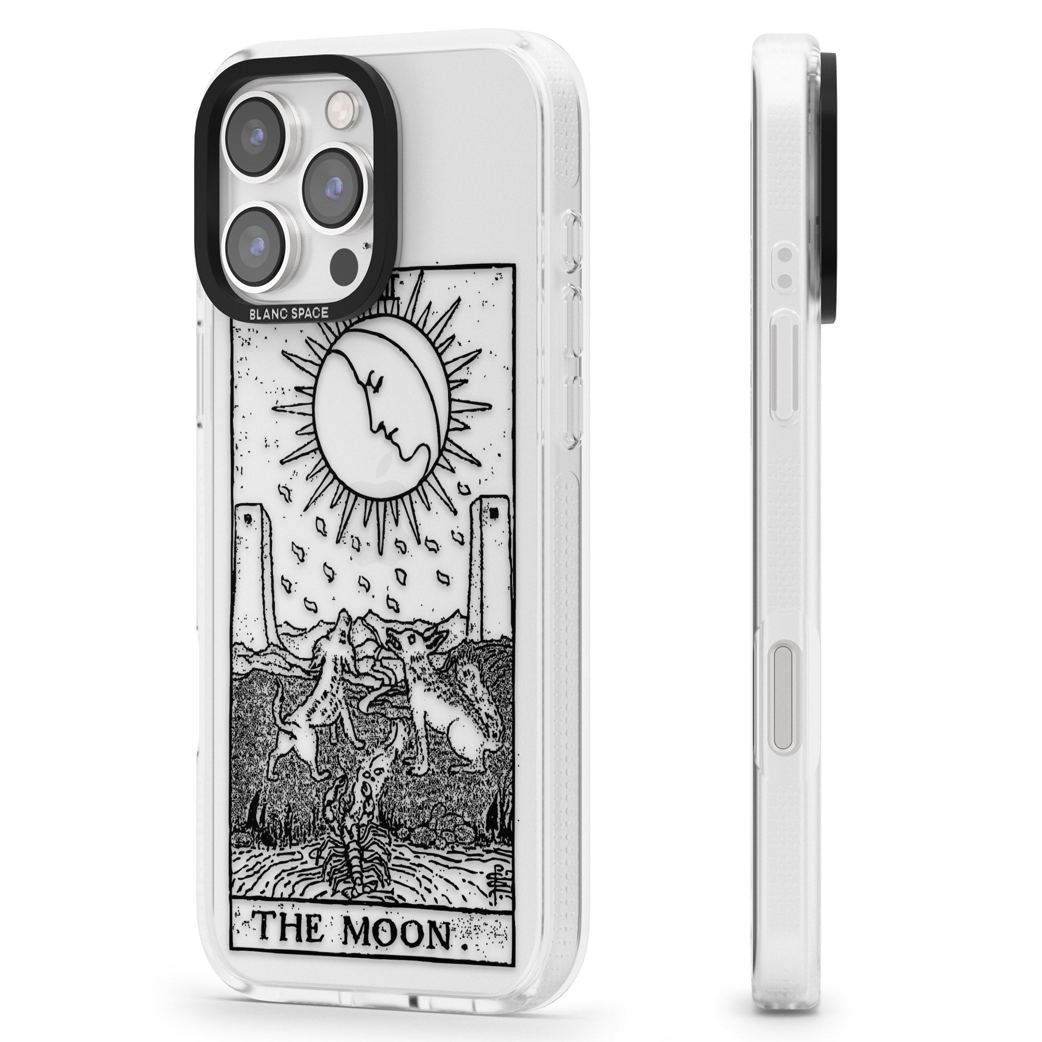 Personalised The Moon Tarot Card - Transparent iPhone 16 Pro Max / 16 Pro Clear Case Impact Air - Blanc Space