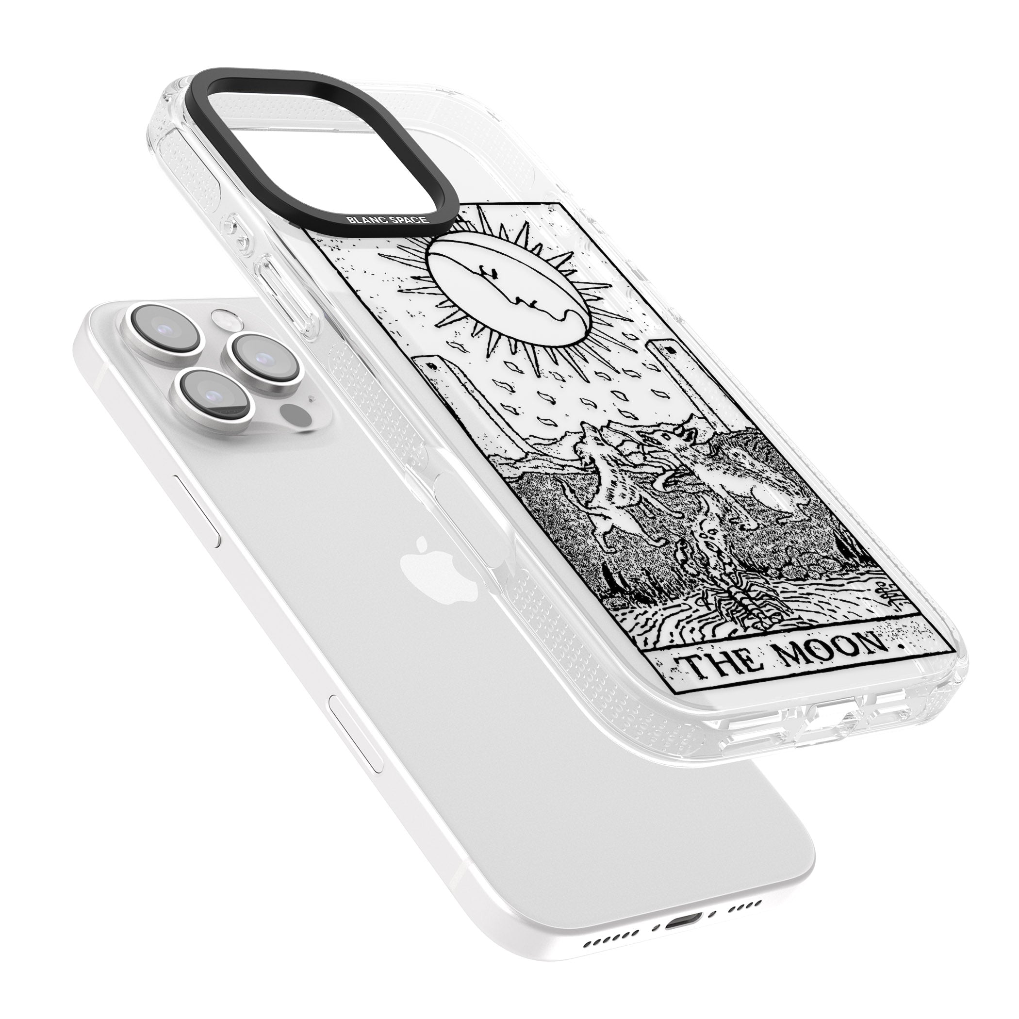 Personalised The Moon Tarot Card - Transparent iPhone 16 Pro Max / 16 Pro Clear Case Impact Air - Blanc Space