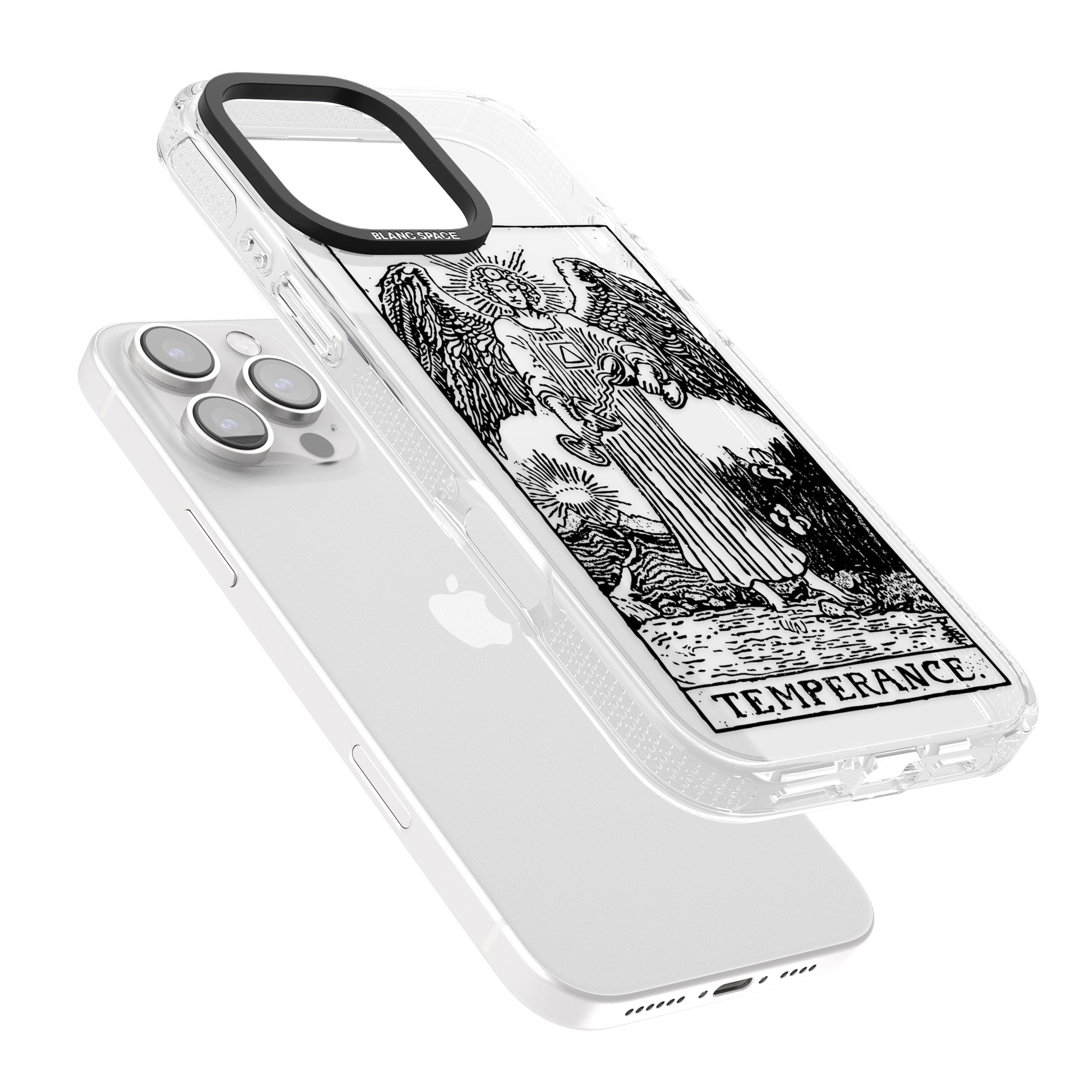 Personalised Temperance Tarot Card - Transparent iPhone 16 Pro Max / 16 Pro Clear Case Impact Air - Blanc Space