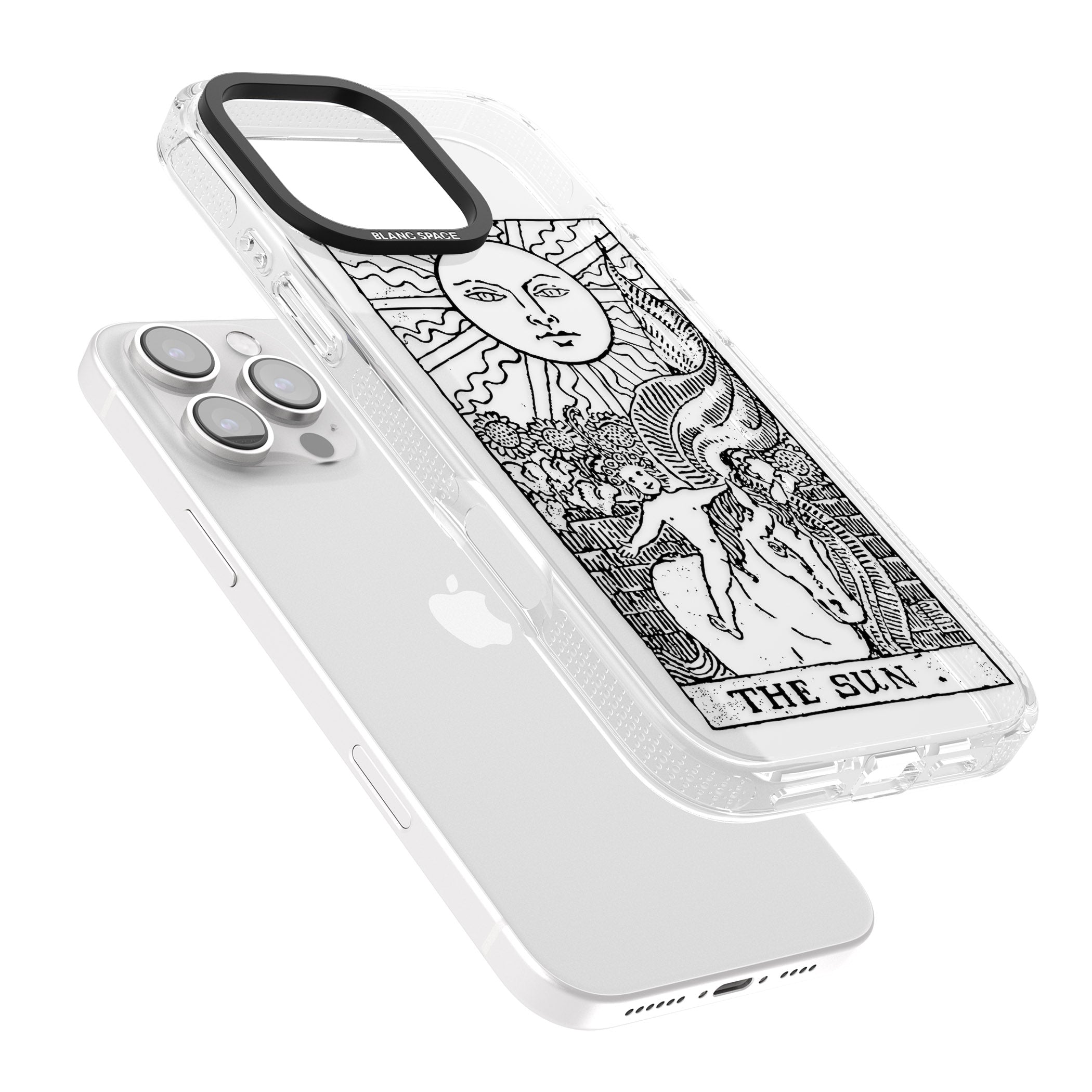 Personalised The Sun Tarot Card - Transparent iPhone 16 Pro Max / 16 Pro Clear Case Impact Air - Blanc Space