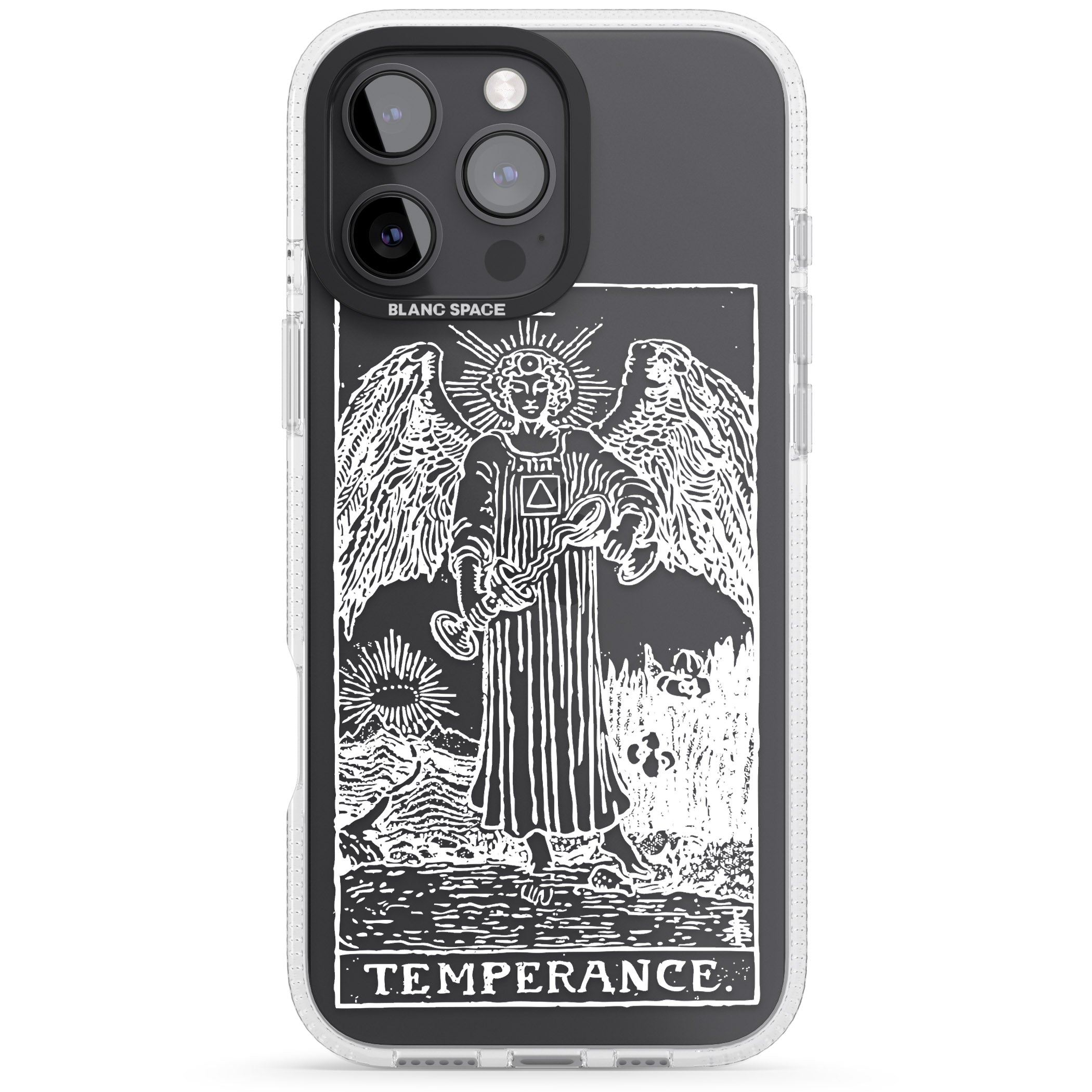 Personalised Temperance Tarot Card - White Transparent iPhone 16 Pro Max / 16 Pro Clear Case Impact Air - Blanc Space