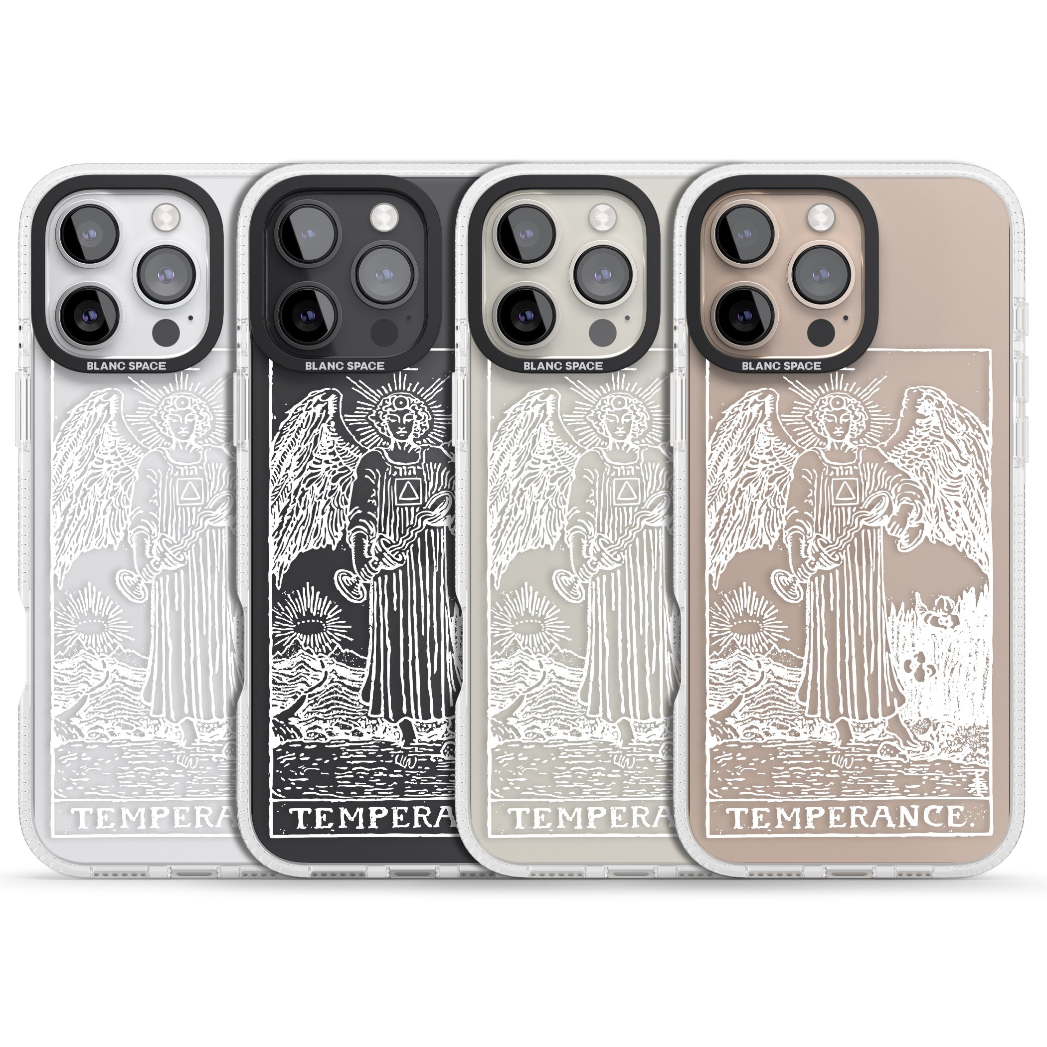 Personalised Temperance Tarot Card - White Transparent iPhone 16 Pro Max / 16 Pro Clear Case Impact Air - Blanc Space