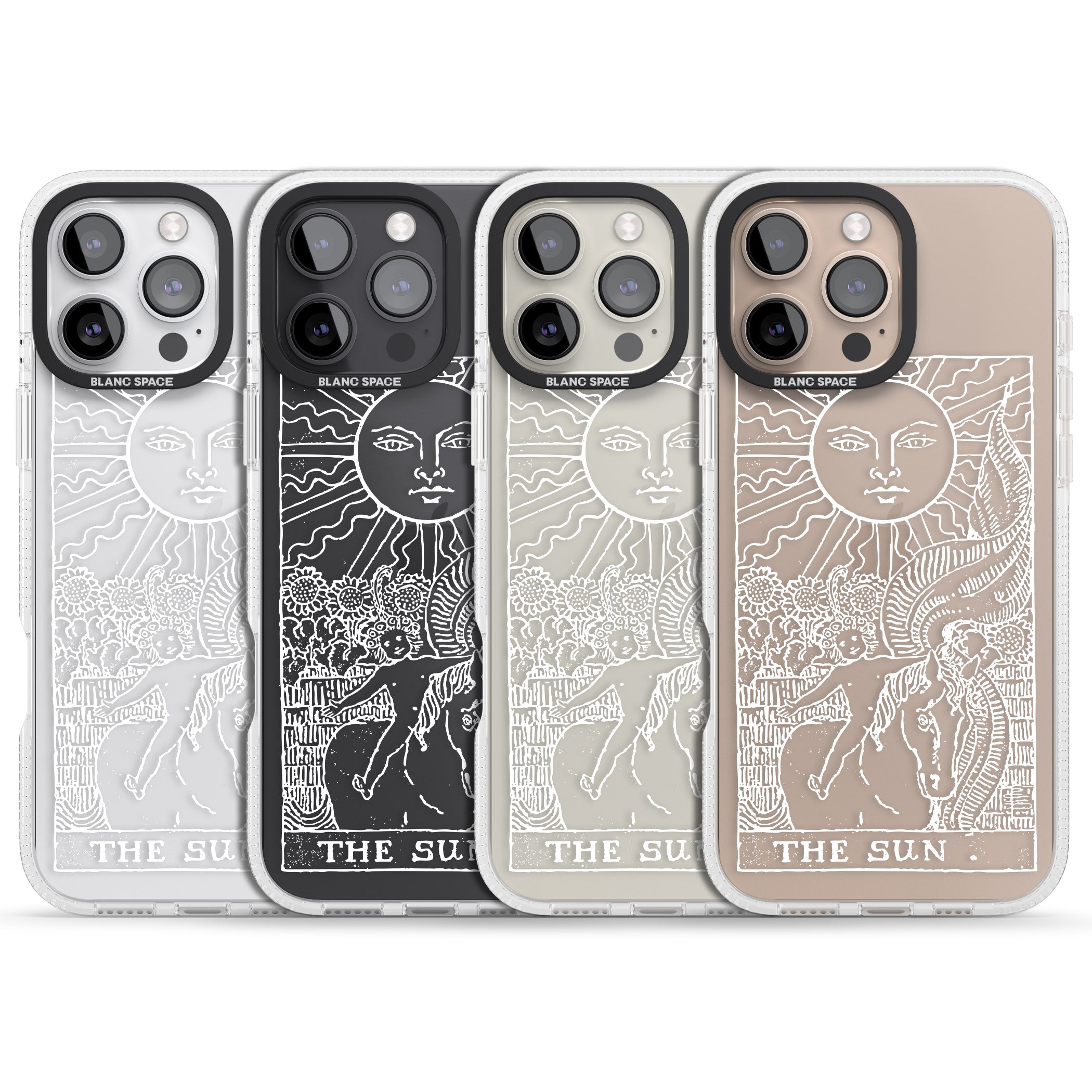 Personalised The Sun Tarot Card - White Transparent iPhone 16 Pro Max / 16 Pro Clear Case Impact Air - Blanc Space