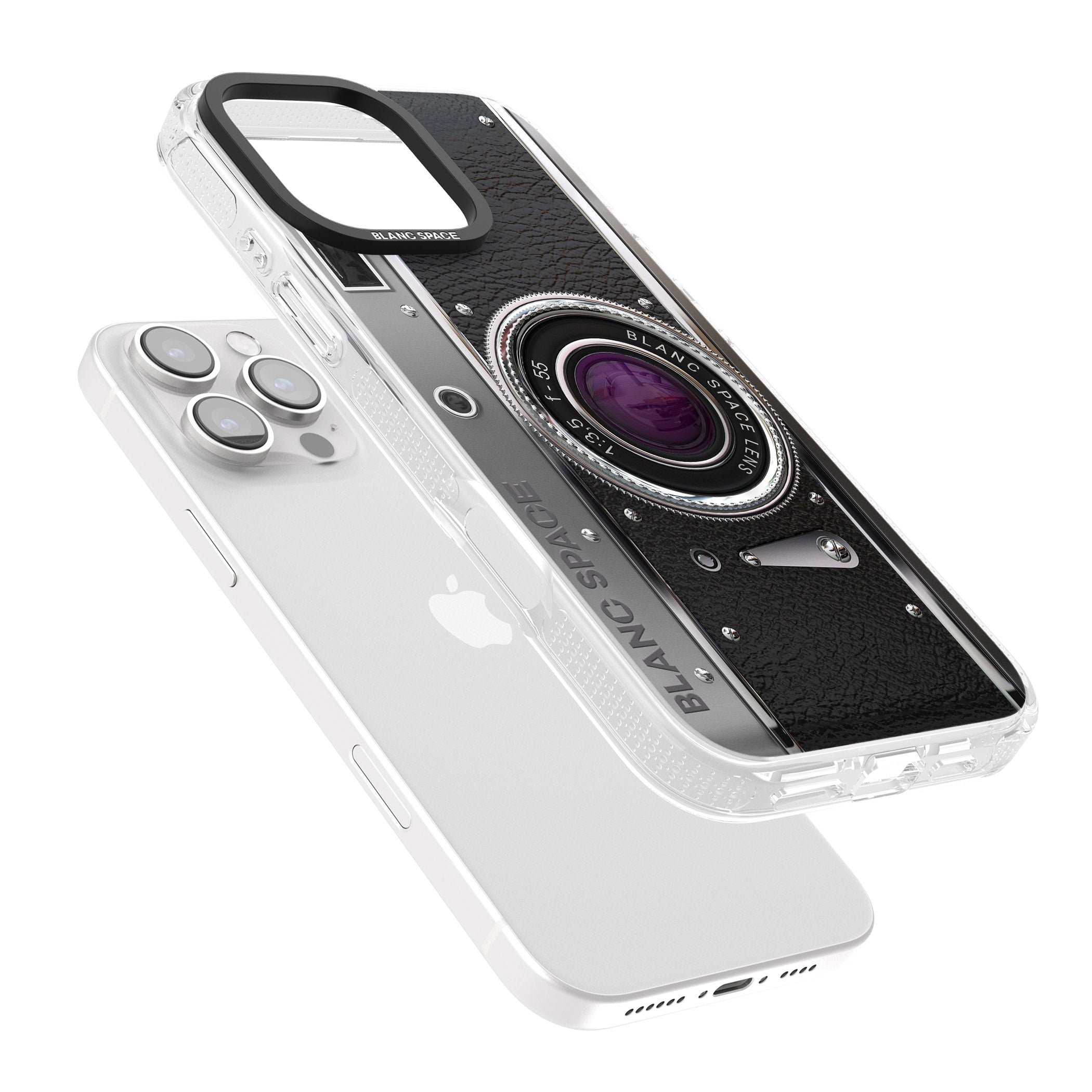 Vintage Retro Classic Camera iPhone 16 Pro Max / 16 Pro Clear Case Impact Air - Blanc Space