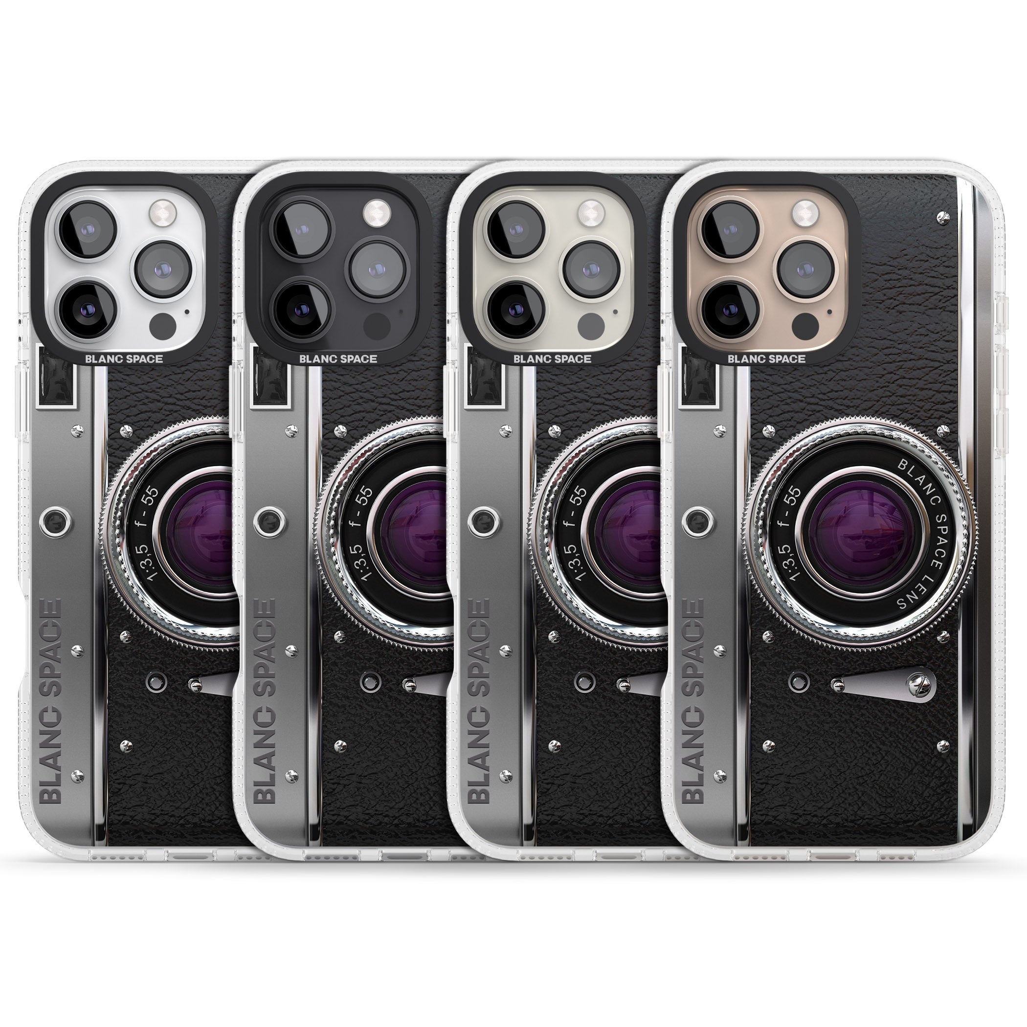 Vintage Retro Classic Camera iPhone 16 Pro Max / 16 Pro Clear Case Impact Air - Blanc Space