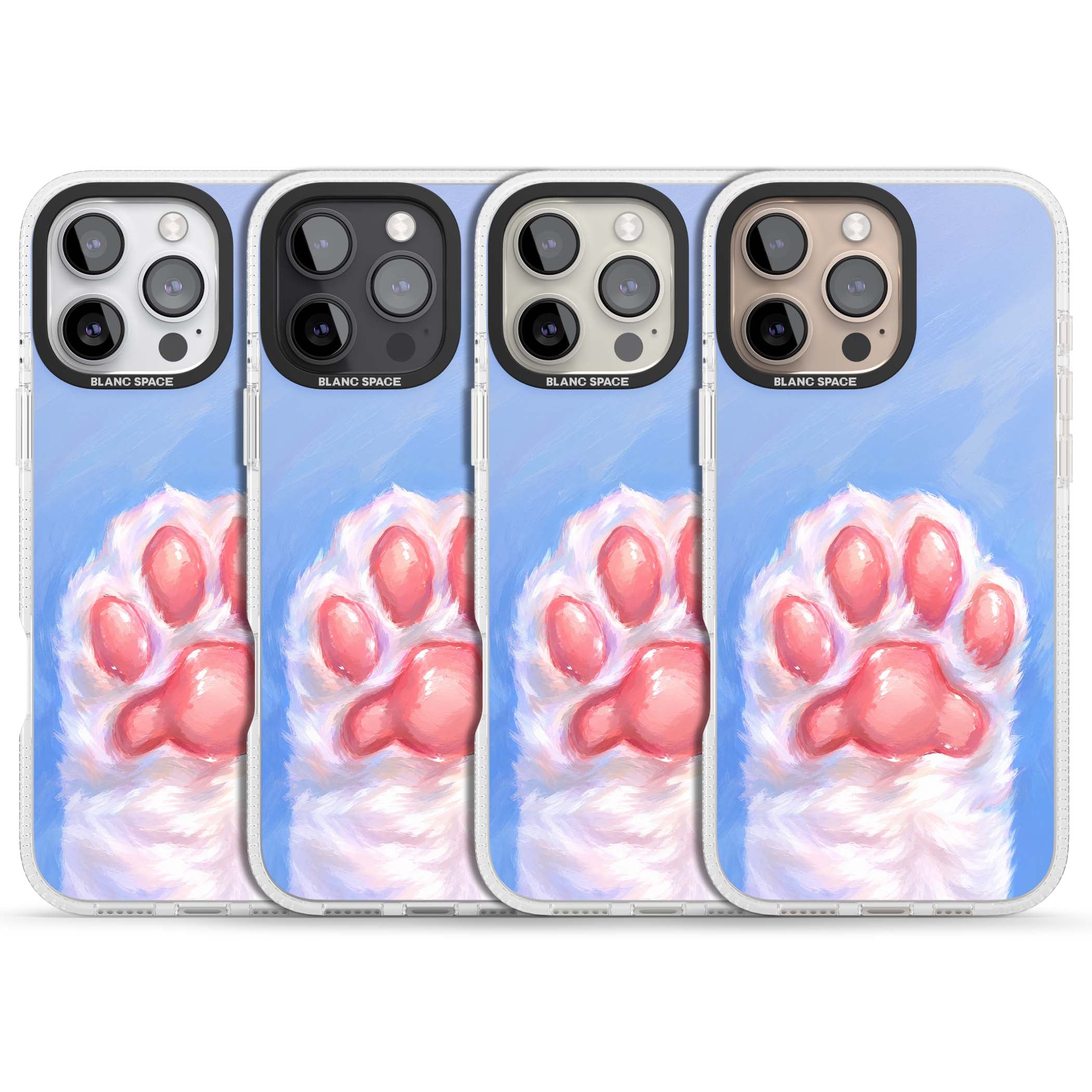 Soft White Paw cute iPhone case | Clear Case Impact Air case for iPhone 16 Pro, iPhone 16 Pro Max