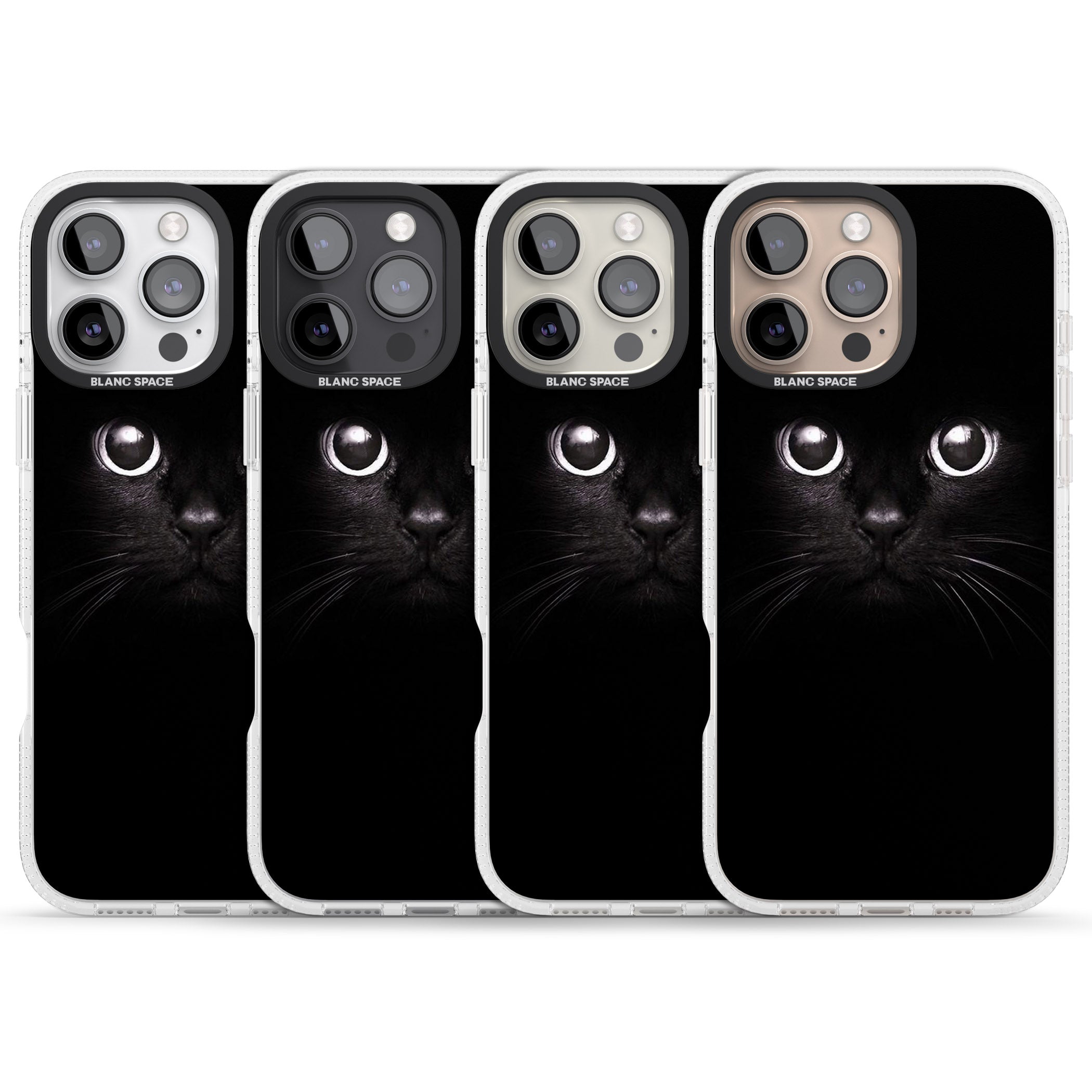 Black Cat iPhone 16 Pro Max / 16 Pro Clear Case Impact Air - Blanc Space