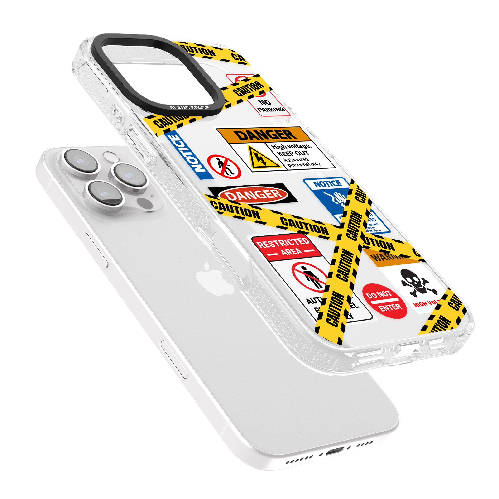 CAUTION iPhone 16 Pro Max / 16 Pro Clear Case Impact Air - Blanc Space