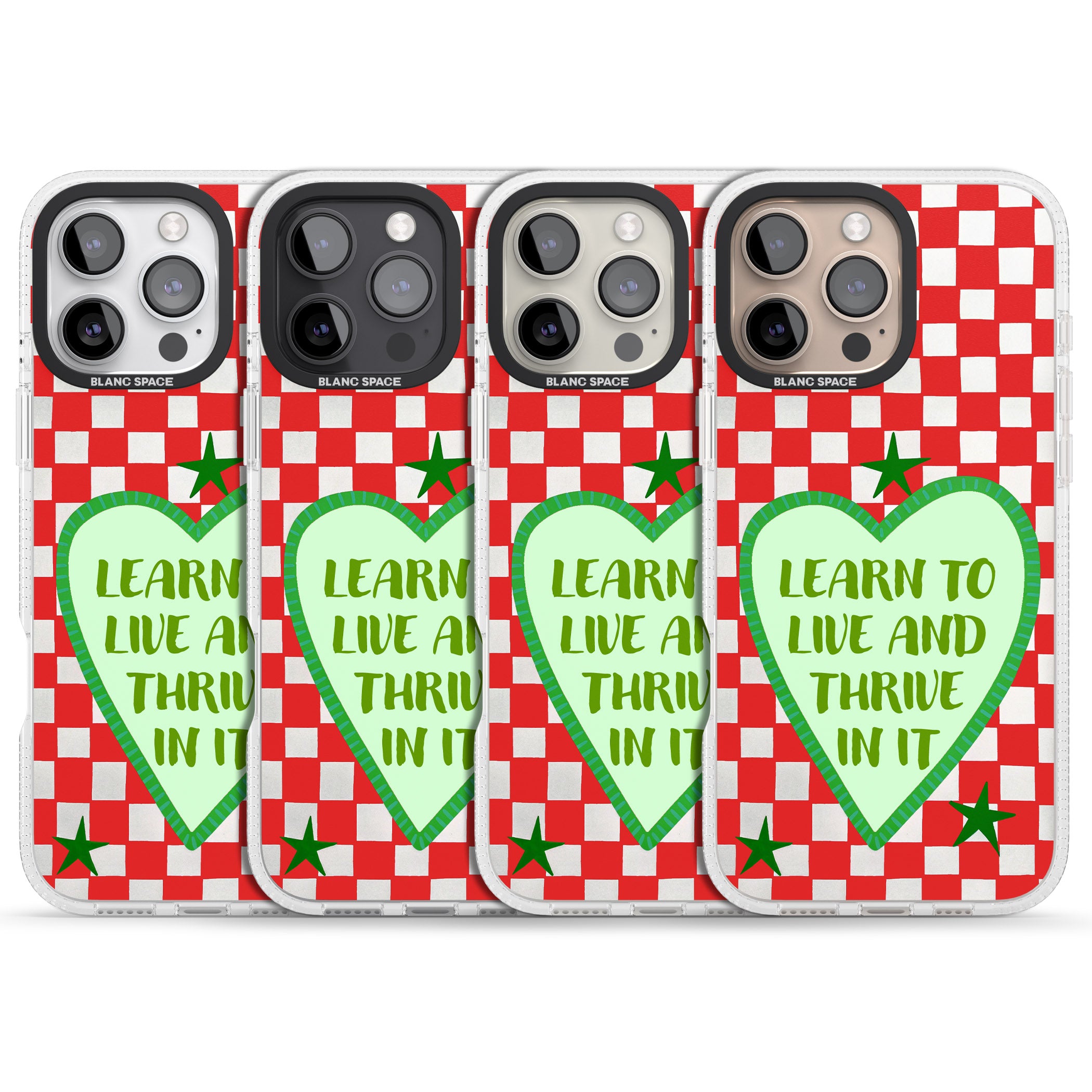 Learn To Live iPhone 16 Pro Max / 16 Pro Clear Case Impact Air - Blanc Space