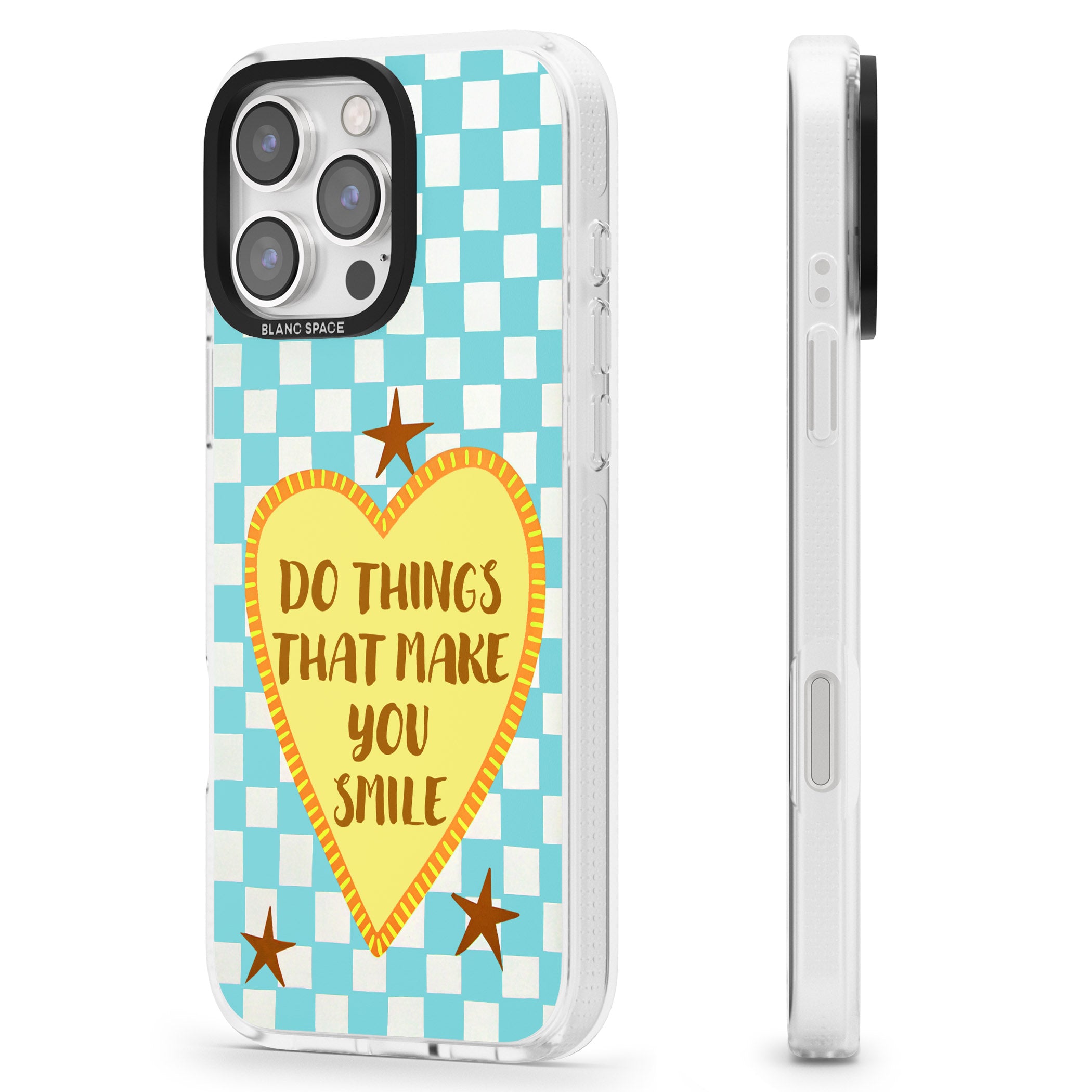Do Things That Make You Smile iPhone 16 Pro Max / 16 Pro Clear Case Impact Air - Blanc Space