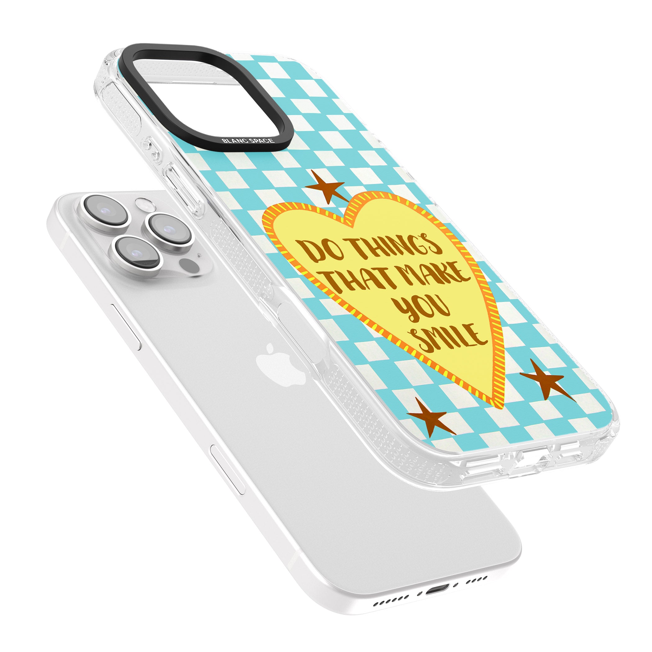 Do Things That Make You Smile iPhone 16 Pro Max / 16 Pro Clear Case Impact Air - Blanc Space