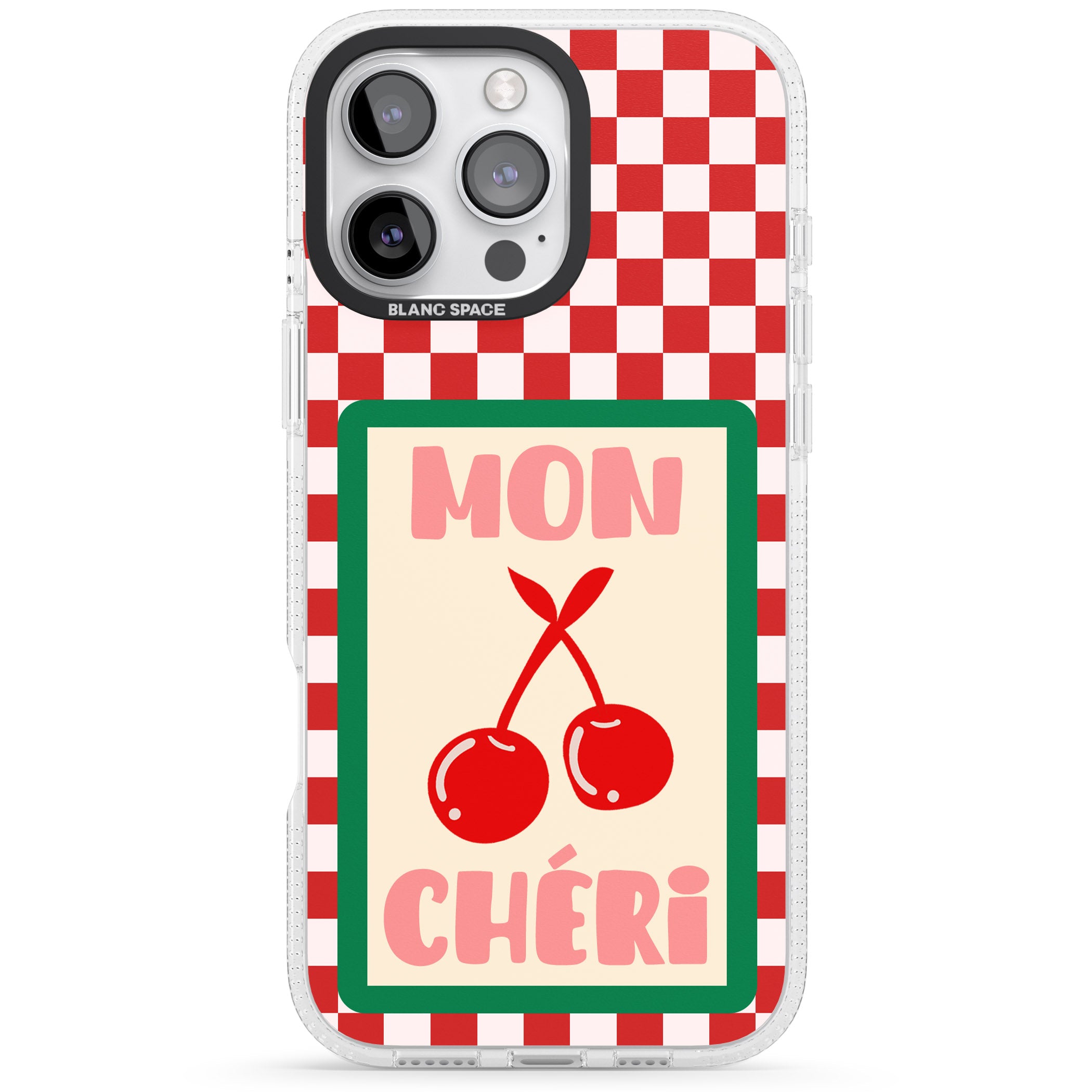 Mon Cheri iPhone 16 Pro Max / 16 Pro Clear Case Impact Air - Blanc Space