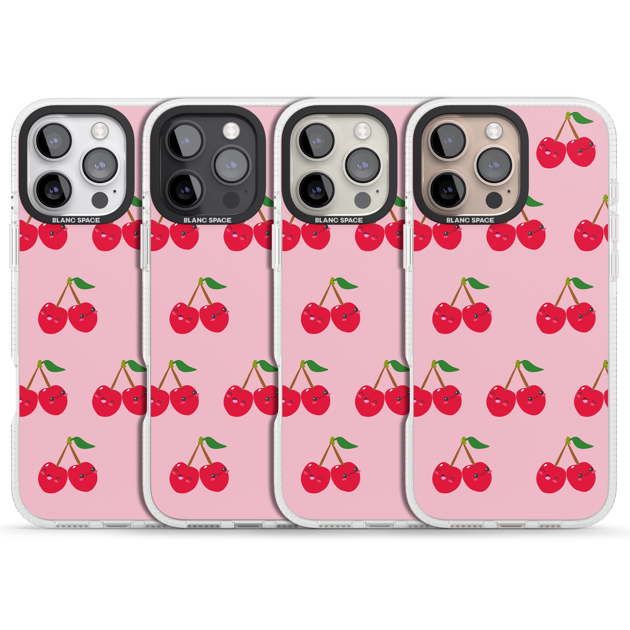 Cheeky Cherry iPhone 16 Pro Max / 16 Pro Clear Case Impact Air - Blanc Space